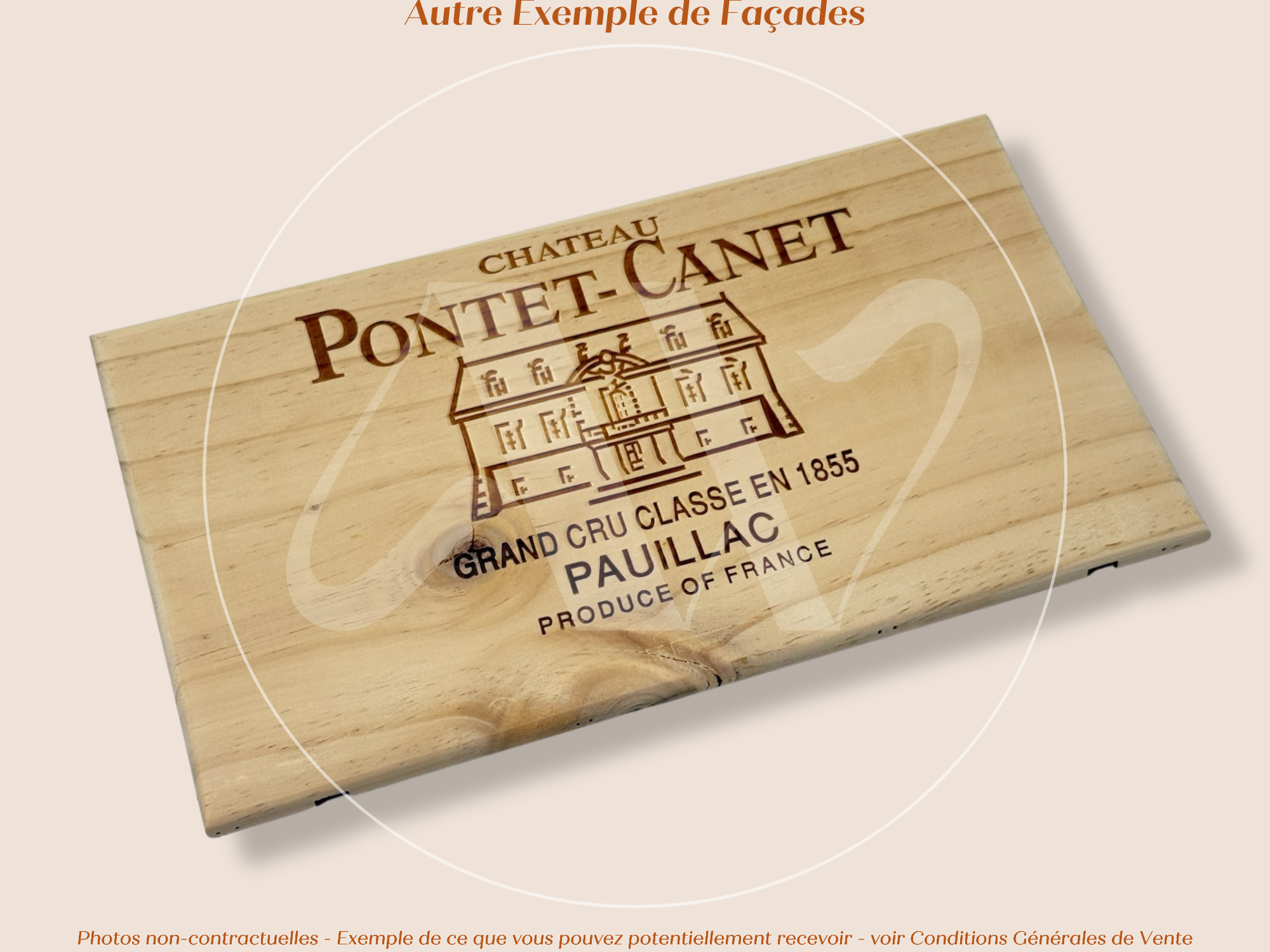 Façade Estampe bois – Château Pontet Canet – Pauillac (Bordeaux) – Format 30x17 cm – (quantité limitée)