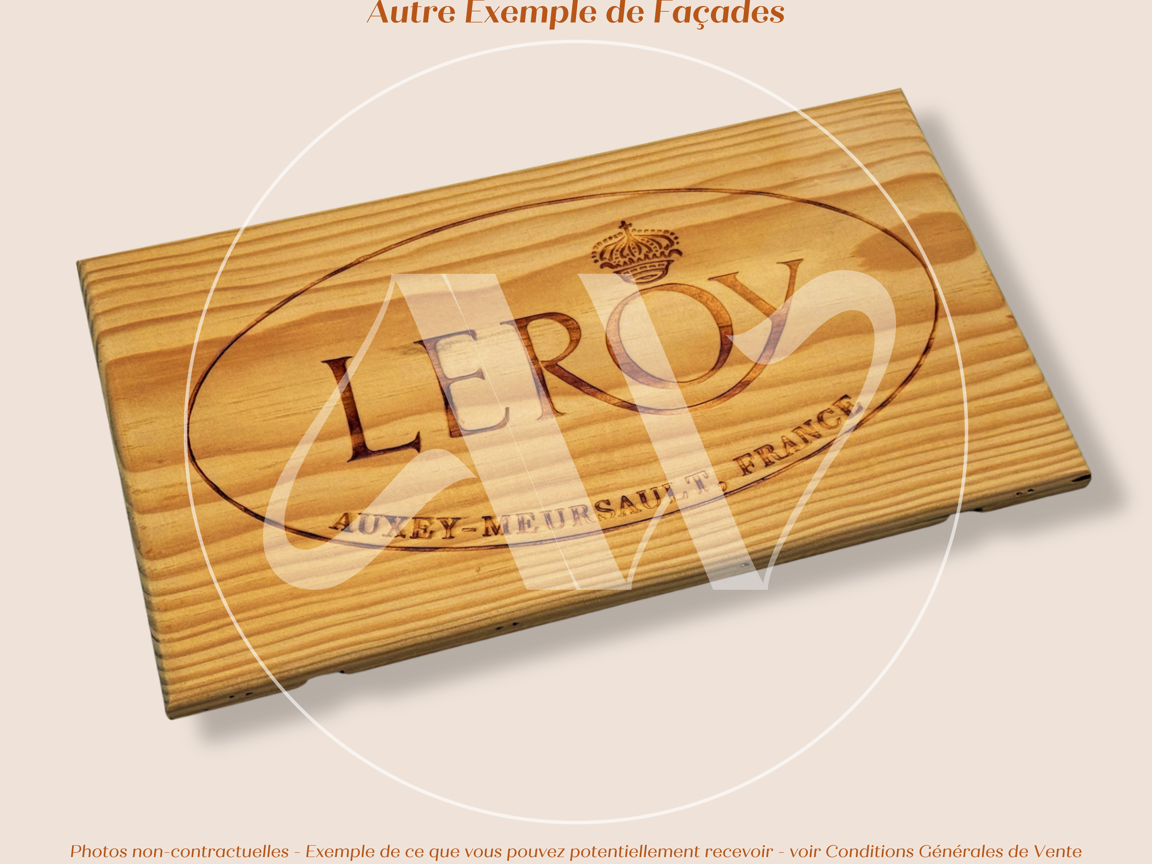 Estampe de caisse de vin Domaine Leroy – Bourgogne – Façade 30 × 17 cm
