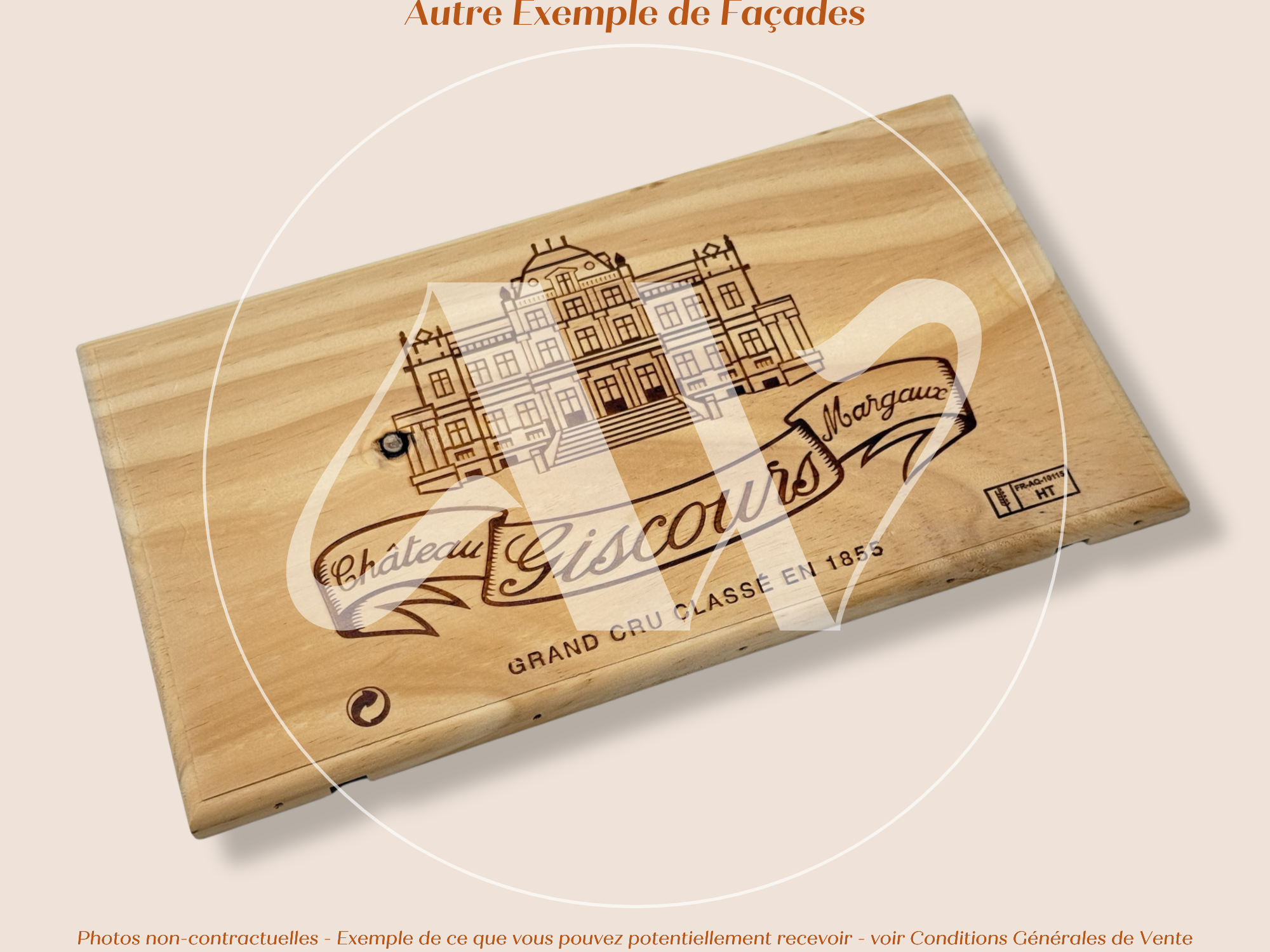 Façade Estampe bois – Château Giscours – Margaux (Bordeaux) – Format 30x17 cm – (pièce emblématique)