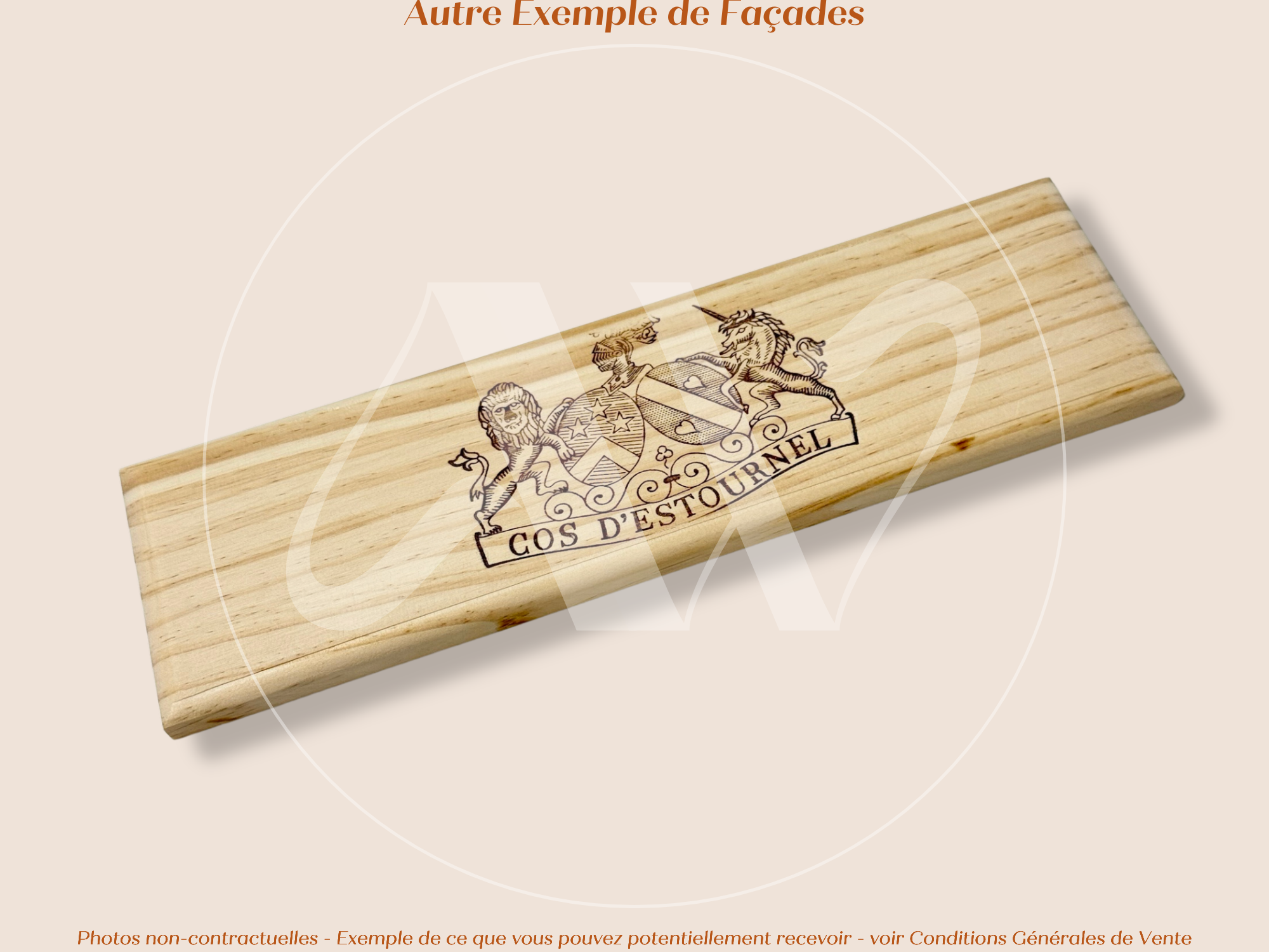 Estampe bois – Cos d’Estournel – Saint-Estèphe (Bordeaux) – Format 30x9 cm – Façade Iconique -Quantité limitée