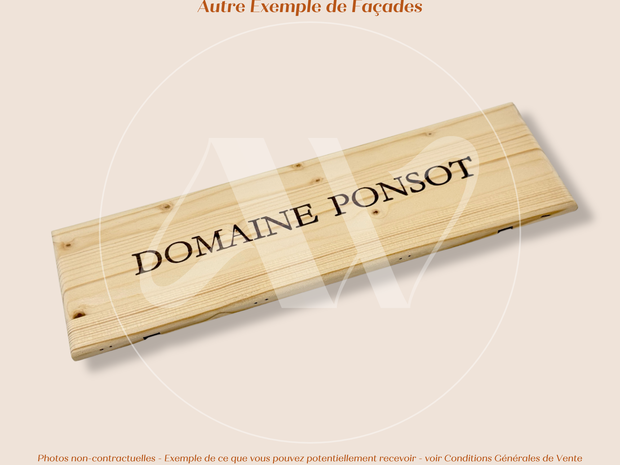 Estampe bois – Domaine Ponsot – Bourgogne – Format 30x9 cm – Façade rare Plaque emblématique