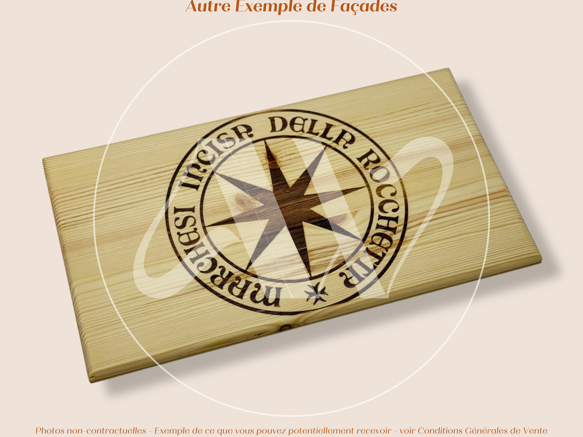 Estampe / Façade d'une caisse de vin en bois du Domaine Sassicaia Tenuta San Guido - Bolgheri - Italie | Format 6 bouteilles = 30x17 cm