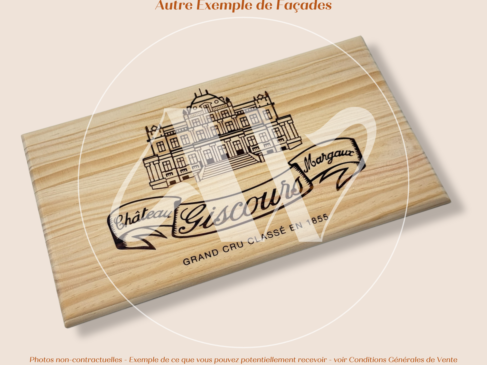 Façade Estampe bois – Château Giscours – Margaux (Bordeaux) – Format 30x17 cm – (pièce emblématique)