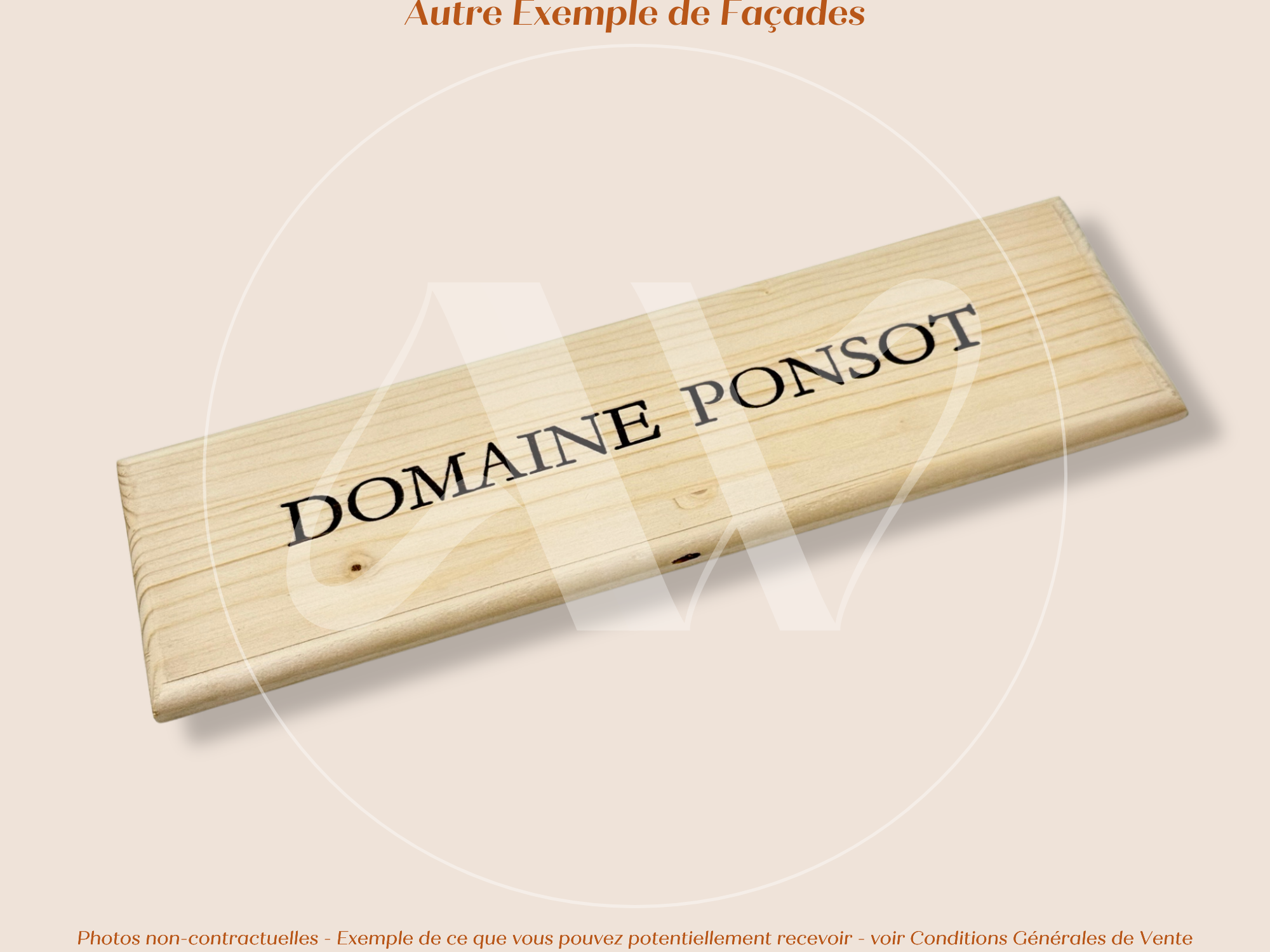Estampe bois – Domaine Ponsot – Bourgogne – Format 30x9 cm – Façade rare Plaque emblématique