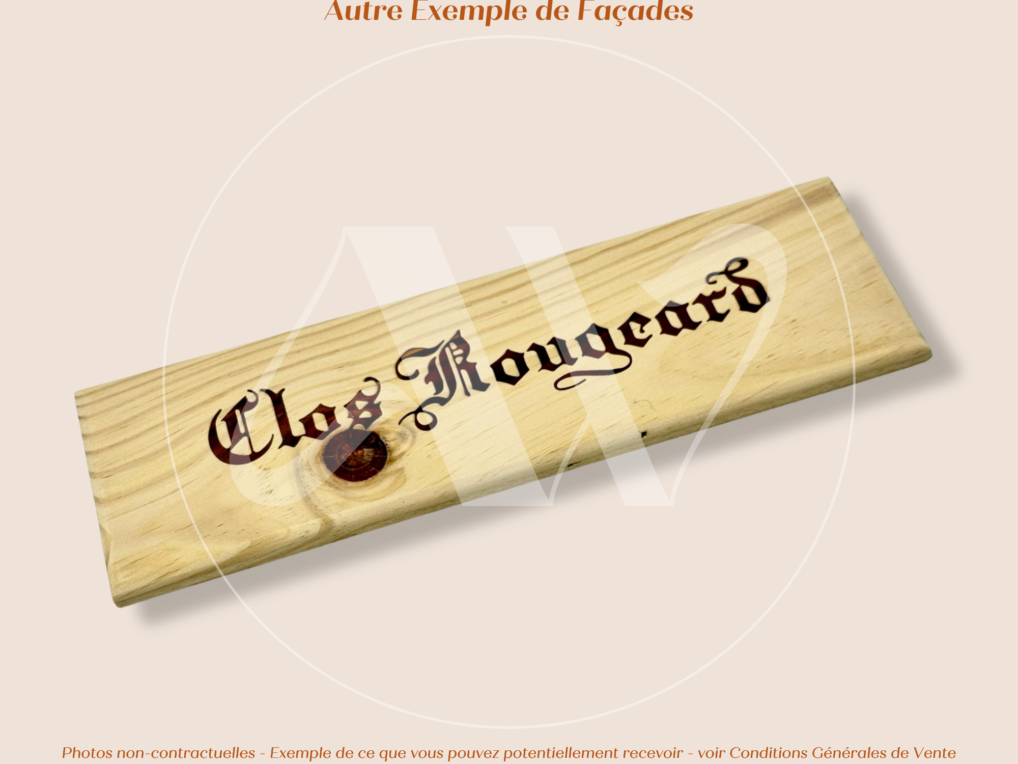 Estampe bois – Clos Rougeard – Saumur-Champigny (Vallée de la Loire) – Format 30x9 cm – Façade très recherchée