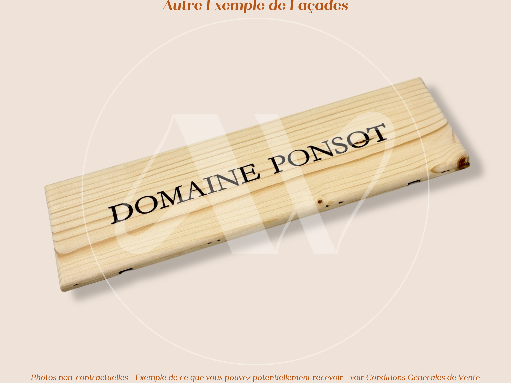 Estampe bois – Domaine Ponsot – Bourgogne – Format 30x9 cm – Façade rare Plaque emblématique