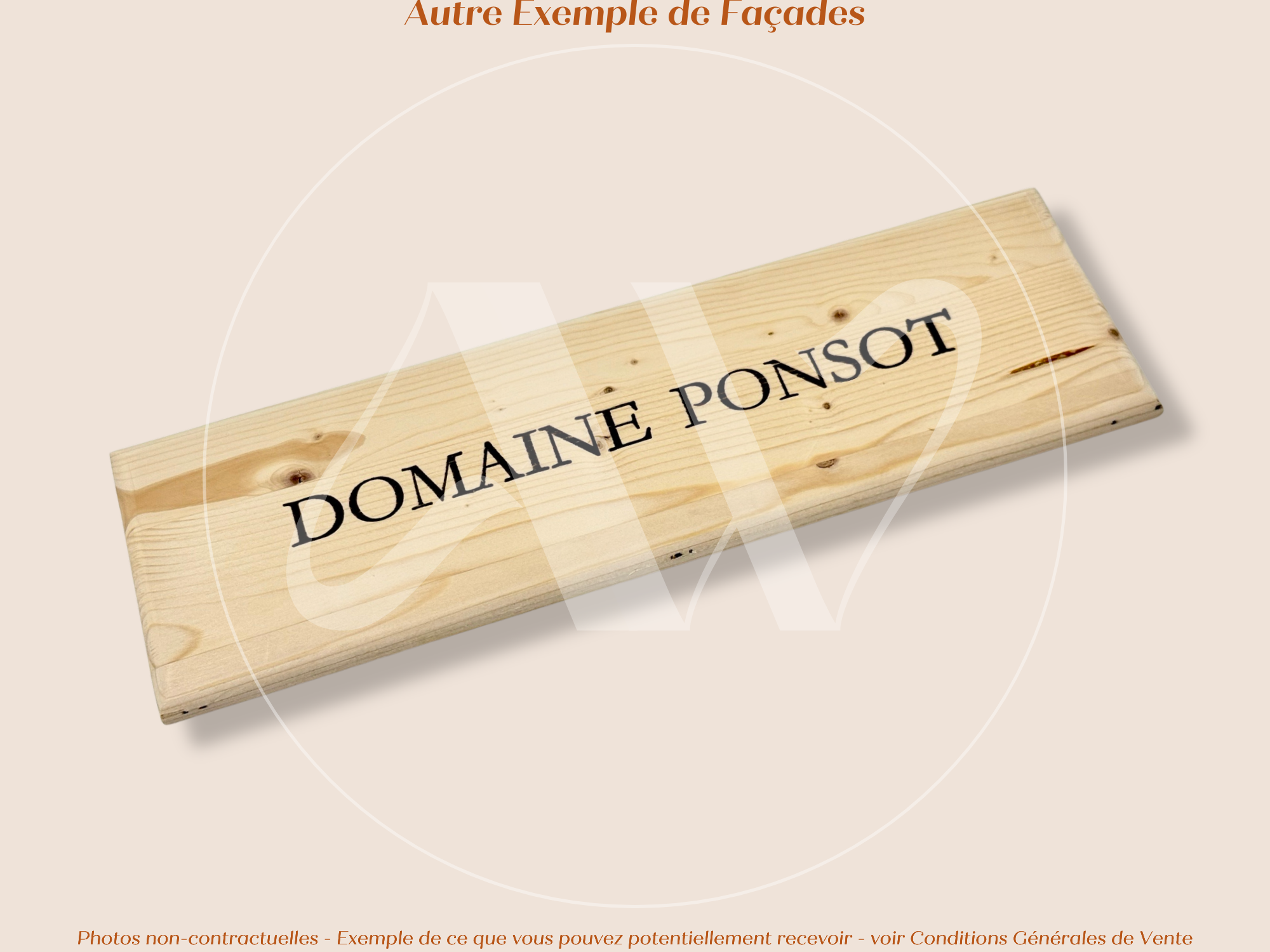 Estampe bois – Domaine Ponsot – Bourgogne – Format 30x9 cm – Façade rare Plaque emblématique