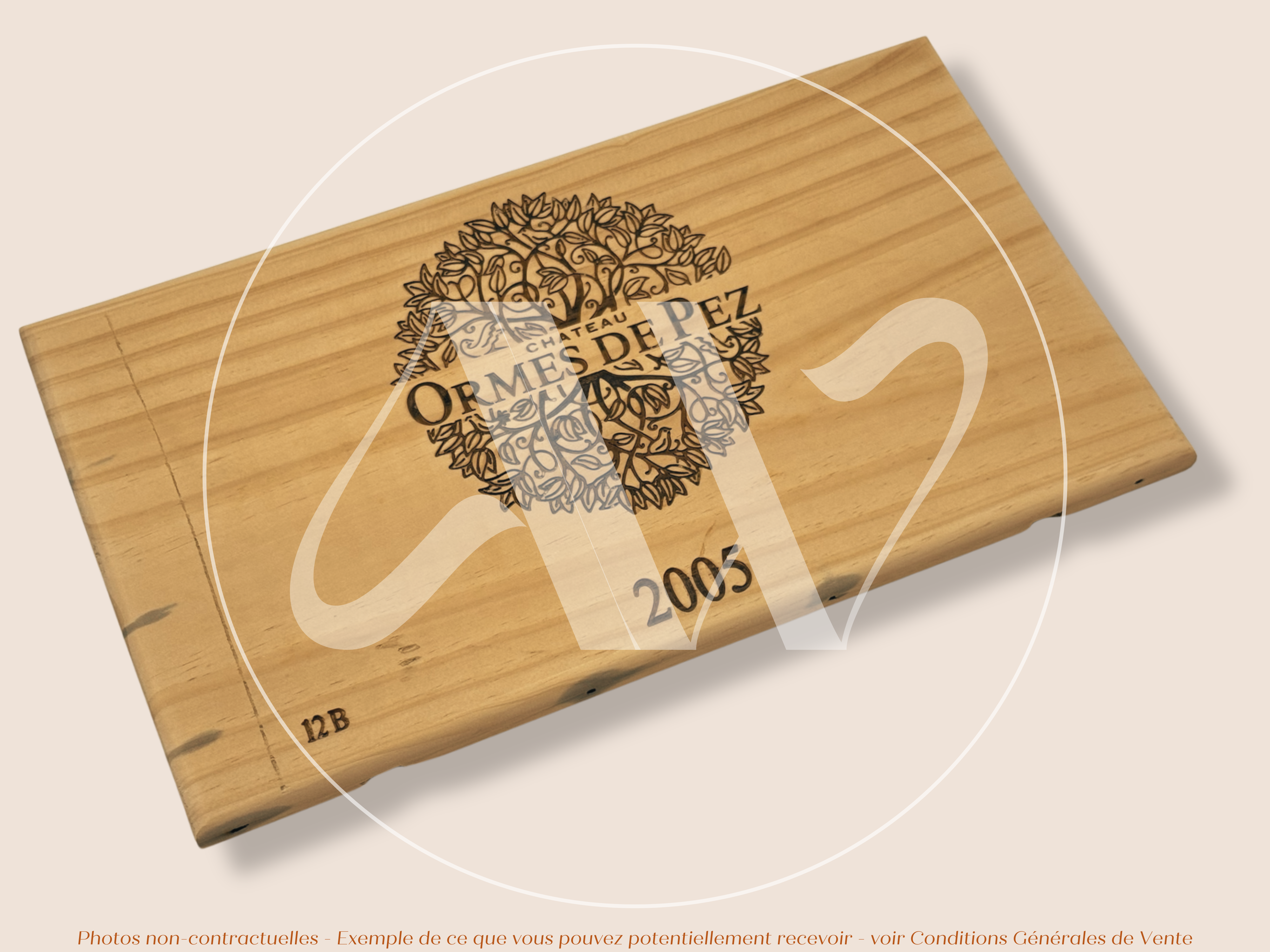 Estampe de caisse de vin – Château Ormes de Pez 2005 – Saint-Estèphe – 30 × 17 cm