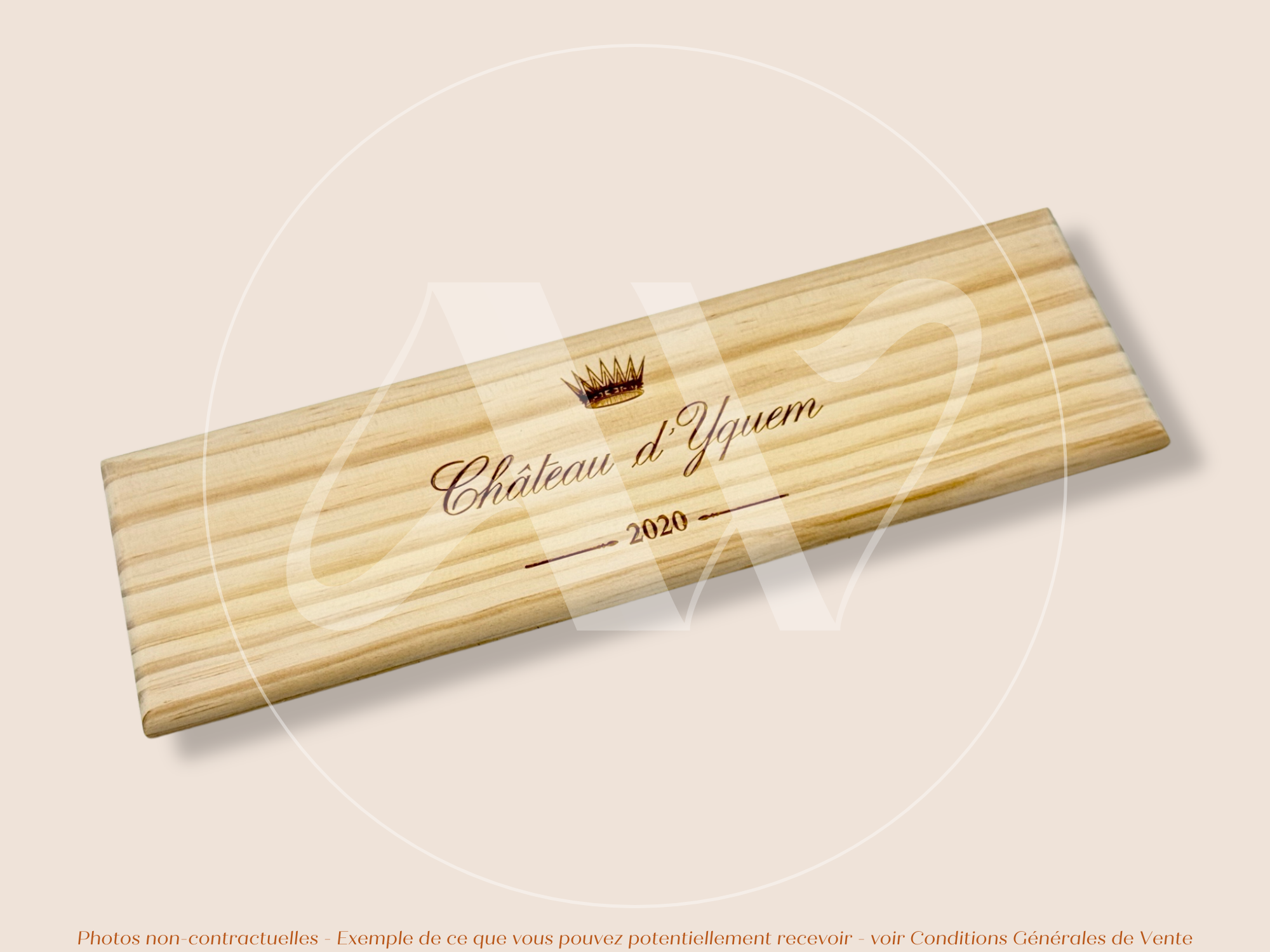Plaque Estampe bois – Château d’Yquem – Sauternes (Bordeaux) – Millésime 2020 – Estampe prestigieuse