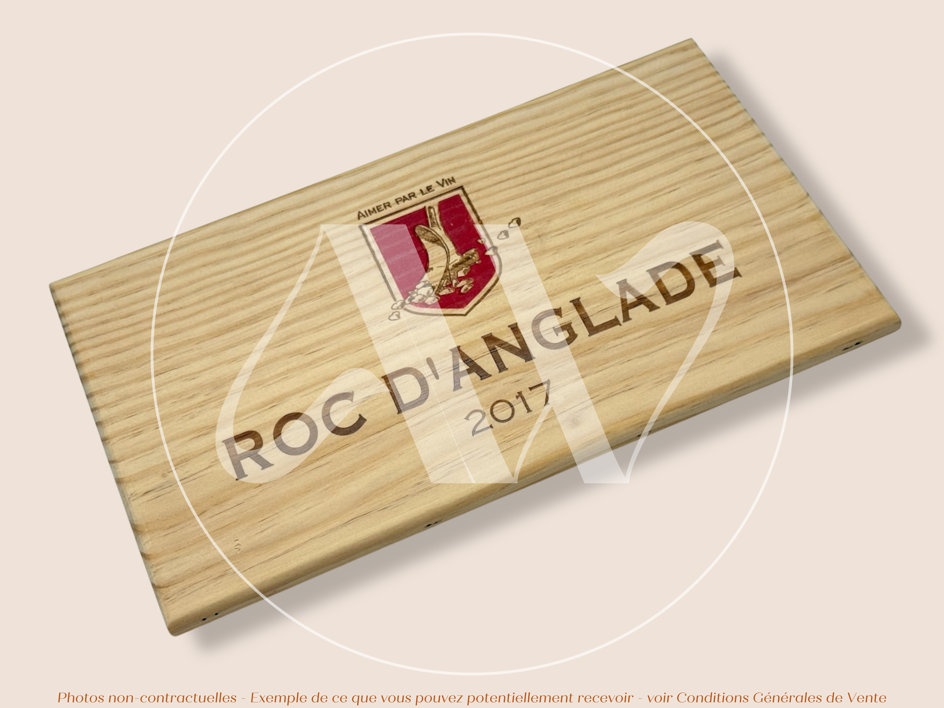 Façade Estampe de caisse de vin – Roc d’Anglade 2017 - Languedoc – 30 × 17 cm
