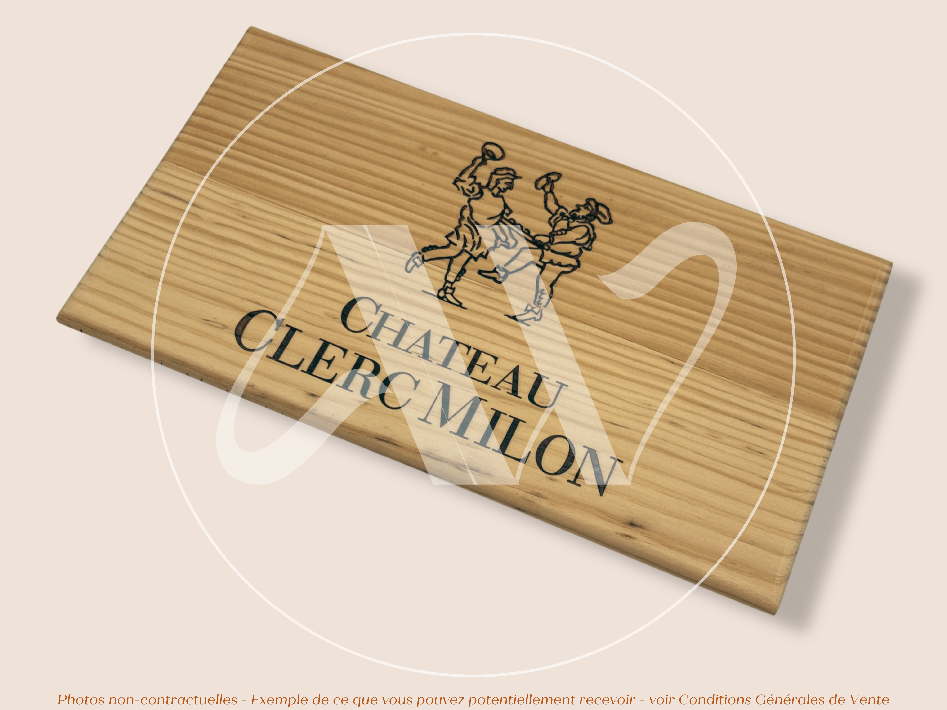 Estampe de caisse de vin – Château Clerc Milon – Pauillac – 30 × 17 cm