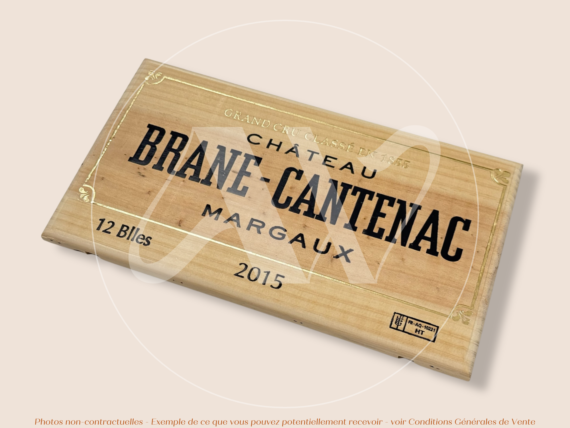 Façade Estampe bois – Château Brane-Cantenac – Margaux (Bordeaux) – Format 30x17 cm – (Millésime 2015 – Grand Cru Classé)