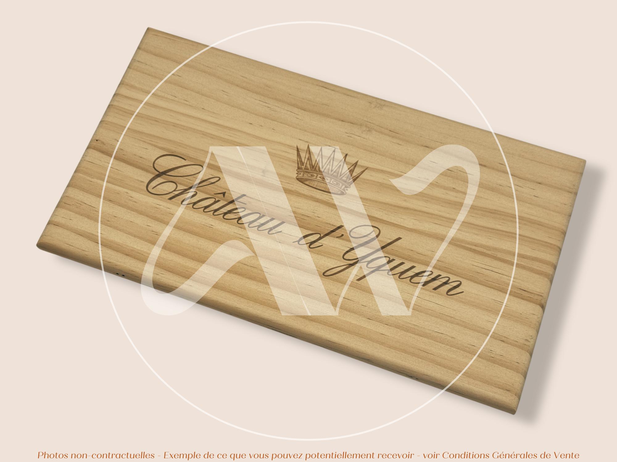 Estampe de caisse de vin – Château d’Yquem – Sauternes – 30 × 17 cm - couvercle sans millésime
