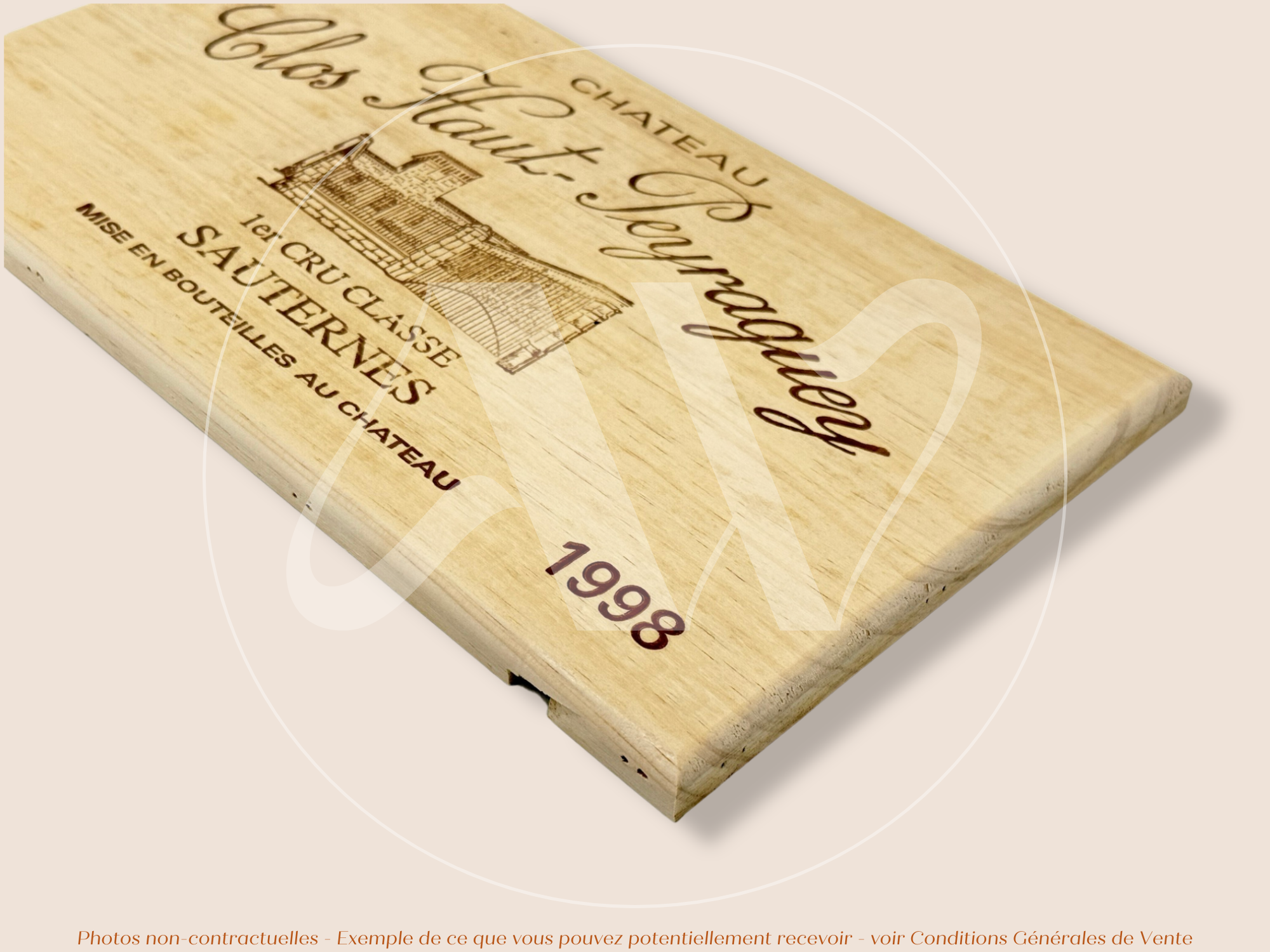 Façade Estampe bois – Château Clos Haut-Peyraguey – Sauternes (Bordeaux) – Format 30x17 cm – Millésime 1998 – (Collector)