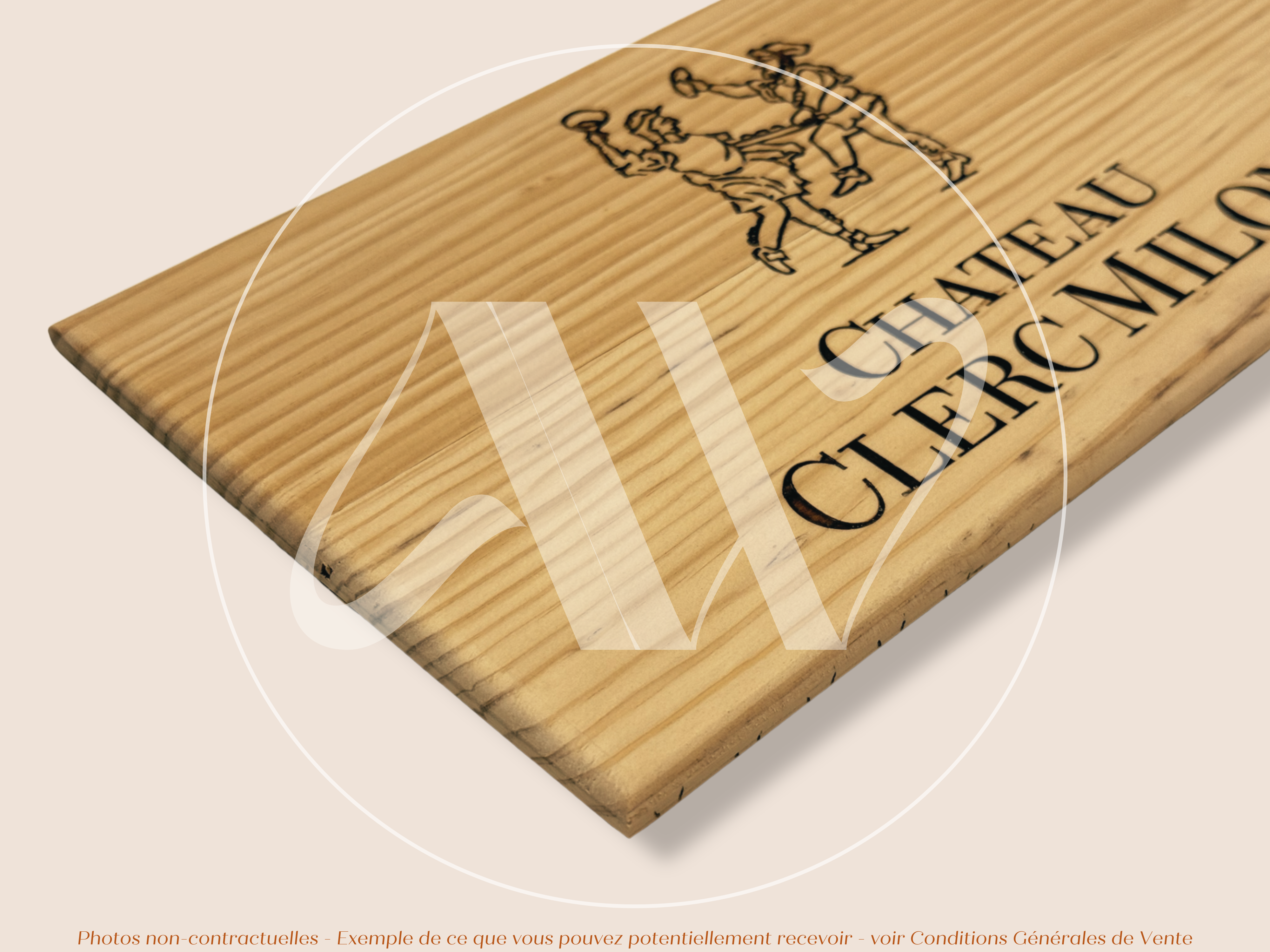 Estampe de caisse de vin – Château Clerc Milon – Pauillac – 30 × 17 cm