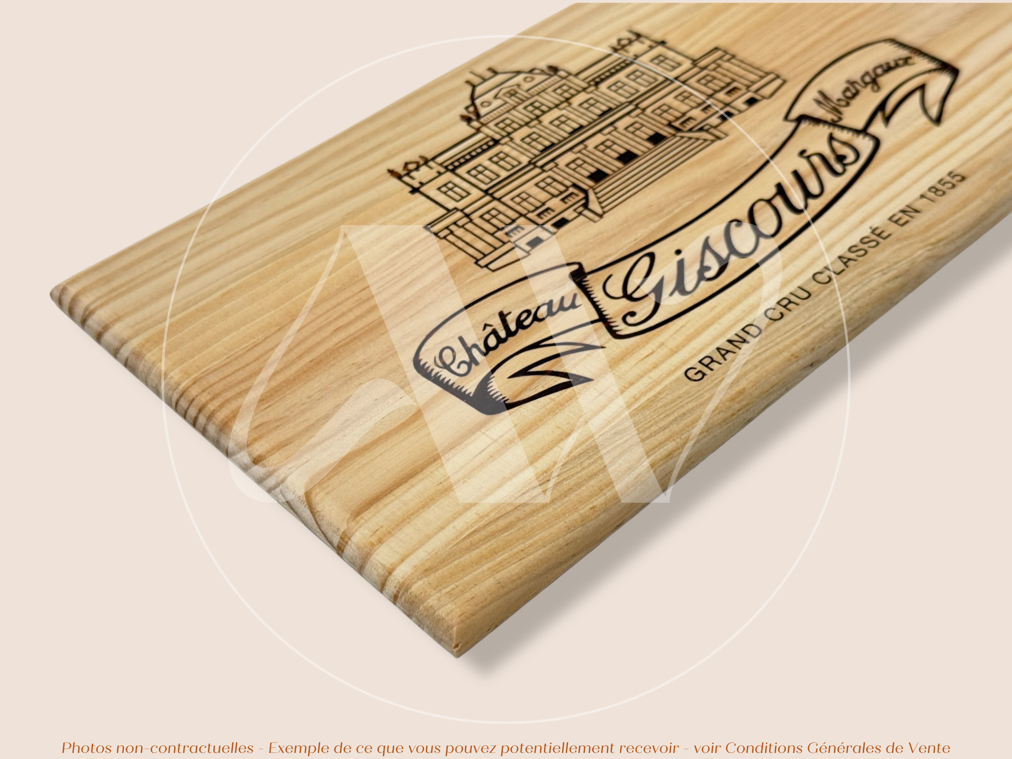 Façade Estampe bois – Château Giscours – Margaux (Bordeaux) – Format 30x17 cm – (pièce emblématique)