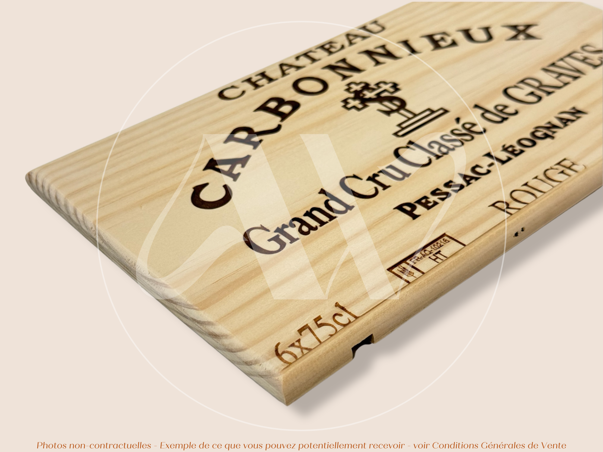 Façade Estampe bois – Château Carbonnieux – Pessac-Léognan (Bordeaux) – Format 30x17 cm – (Millésime 2019)