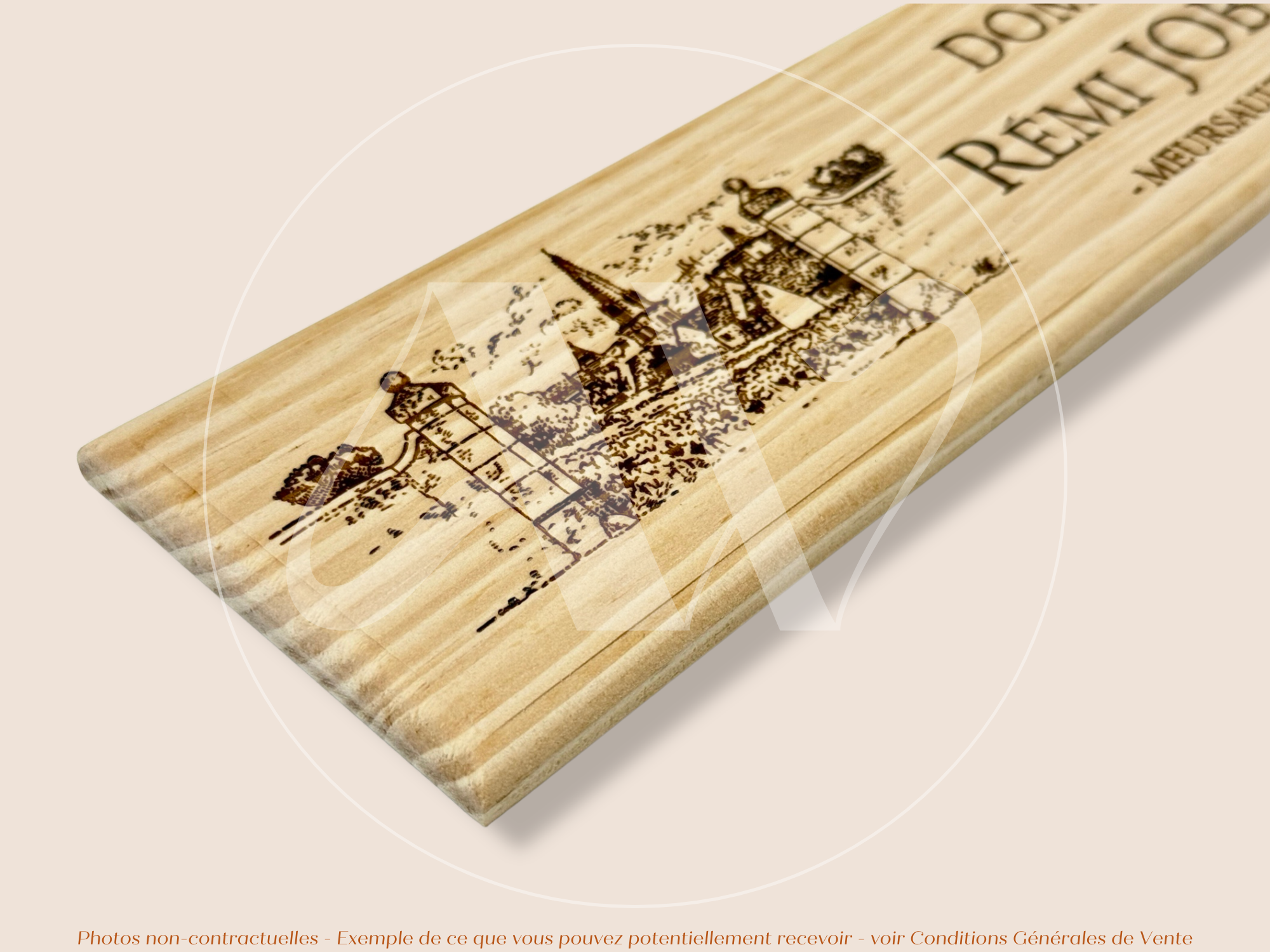 Façade Estampe bois – Domaine Rémi Jobard – Meursault (Bourgogne – Côte d'Or) – Format 30x9 cm – Quantité Limitée