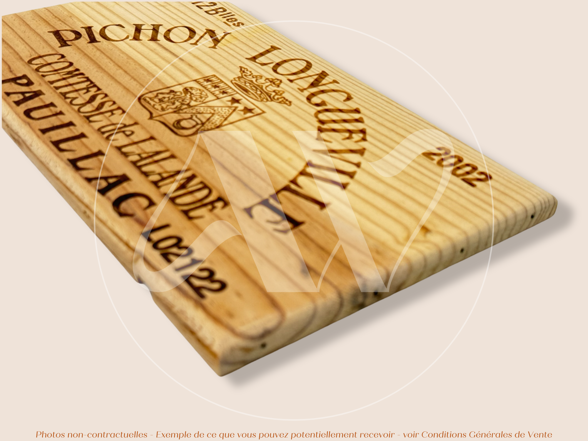 Façade Estampe bois – Château Pichon Longueville Comtesse de Lalande – Pauillac (Bordeaux) – Format 30x17 cm – Millésime 2002 – (Pièce Rare)