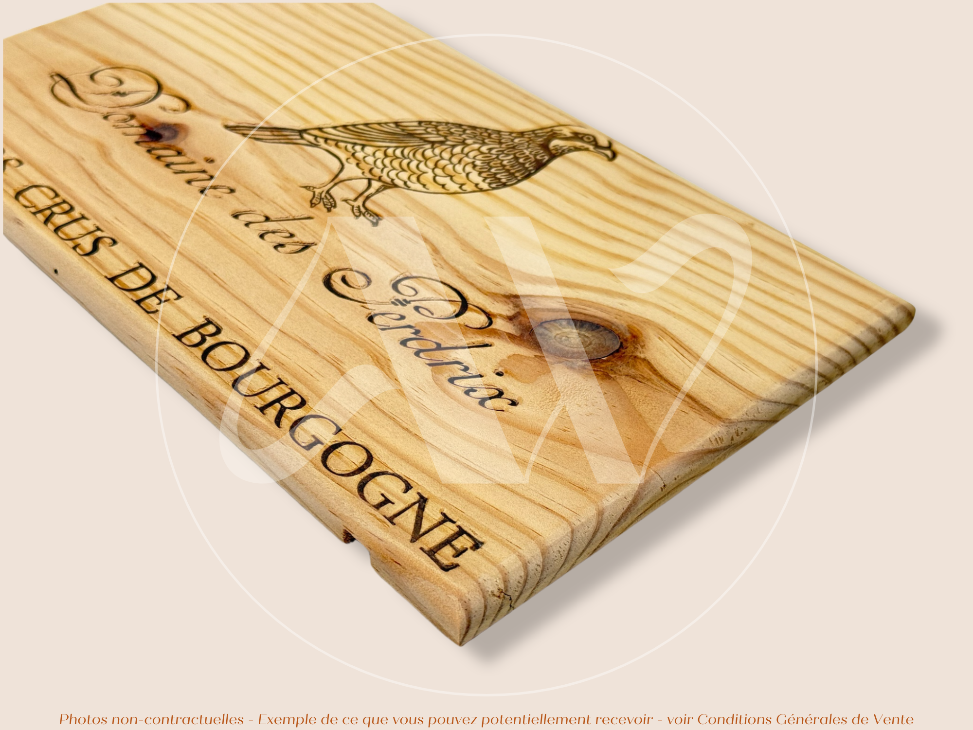 Estampe bois – Domaine des Perdrix – Grands Crus de Bourgogne – Format 30x17 cm – Façade rare d’un domaine d’exception