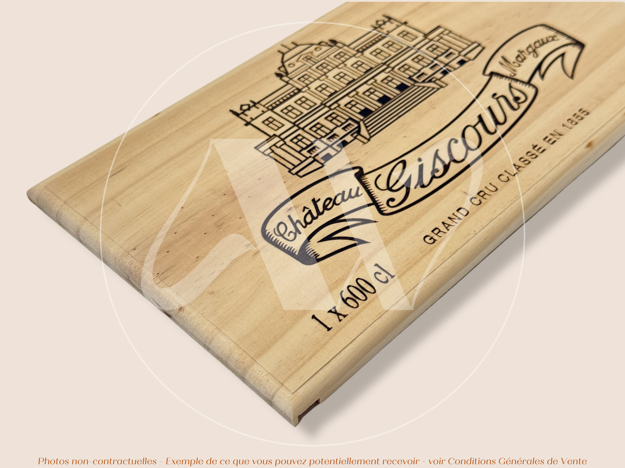 Façade Estampe bois – Château Giscours – Margaux (Bordeaux) – Format 30x17 cm – (Edition Grand Format Impérial 600 cl)