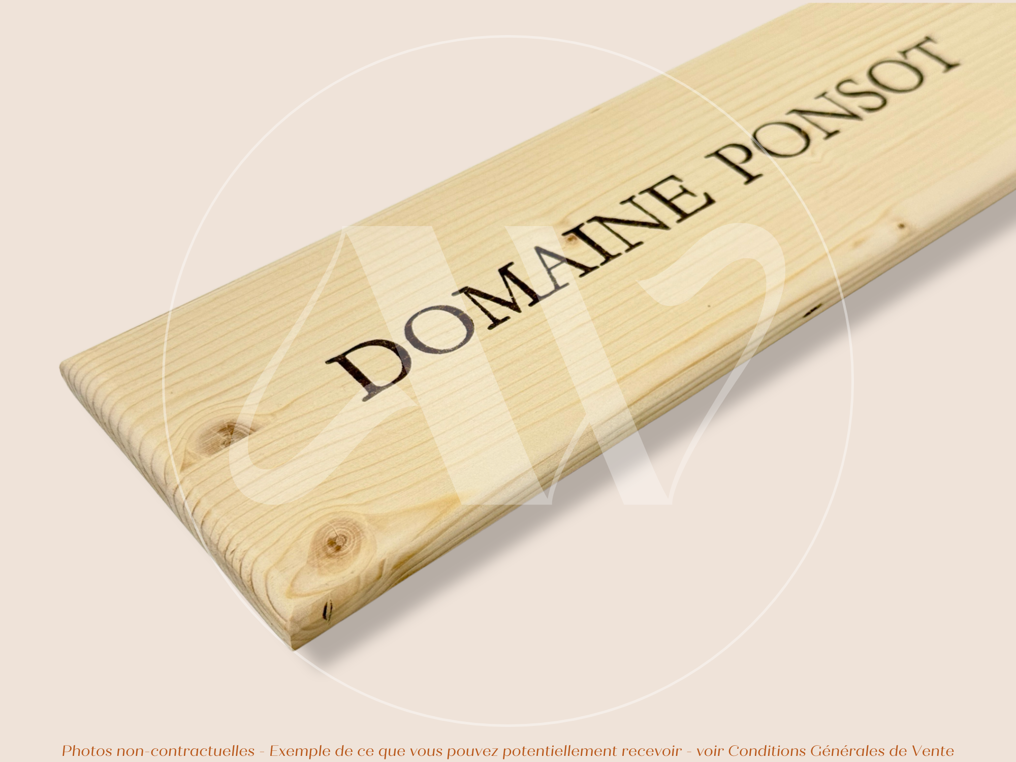 Estampe bois – Domaine Ponsot – Bourgogne – Format 30x9 cm – Façade rare Plaque emblématique