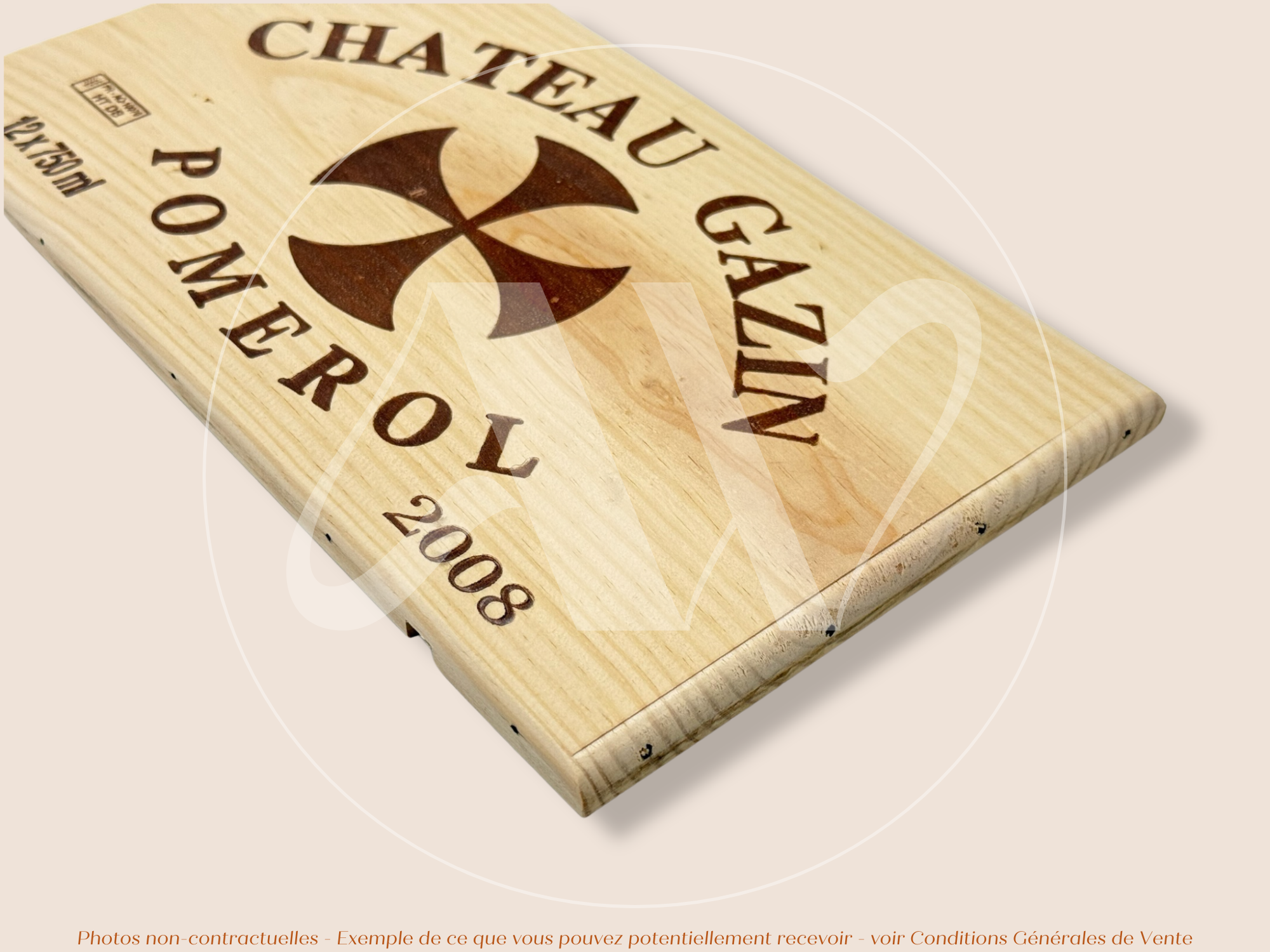 Façade Estampe bois – Château Gazin – Pomerol (Bordeaux) – Format 30x17 cm – (Millésime 2008 – Recherché des connaisseurs)