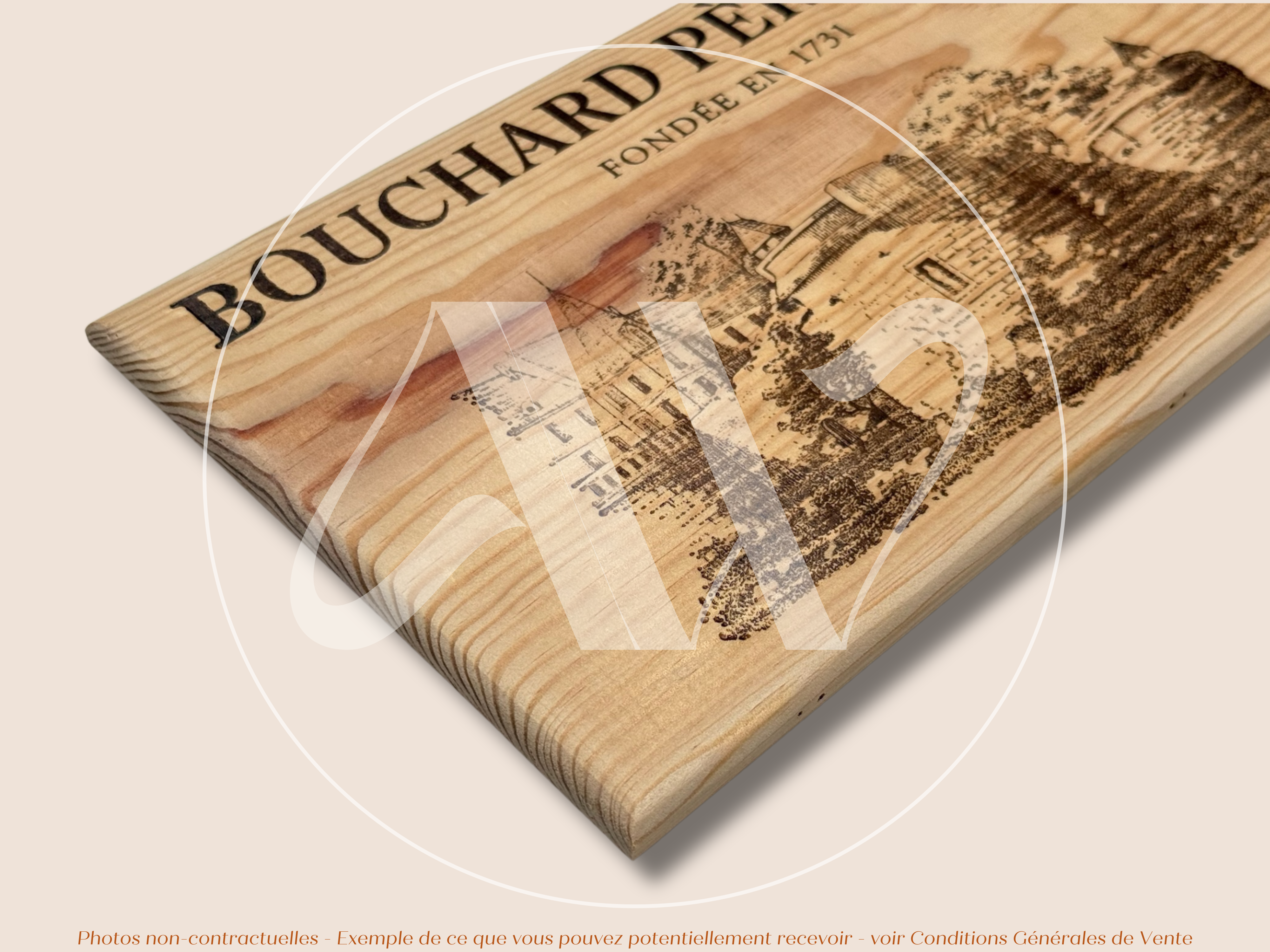 Estampe de caisse de vin – Bouchard Père & Fils – Bourgogne – 30 × 17 cm