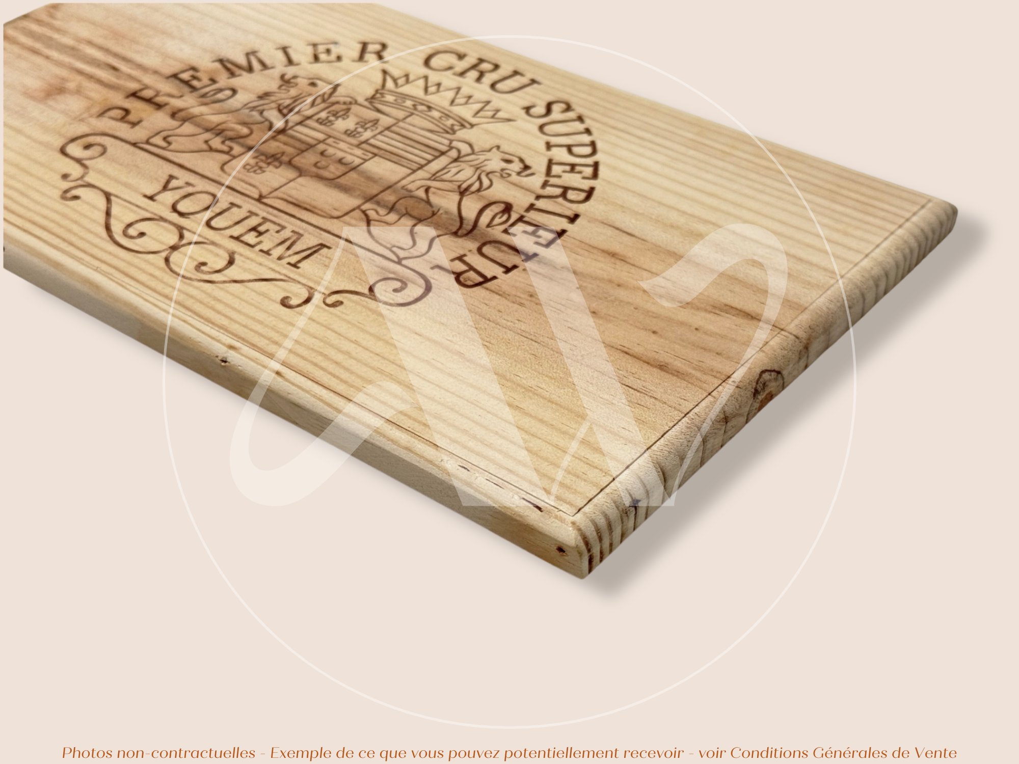 Façade Estampe bois – Château d’Yquem – Sauternes (Bordeaux) – Format 30x17 cm – (très demandé – icône absolue)