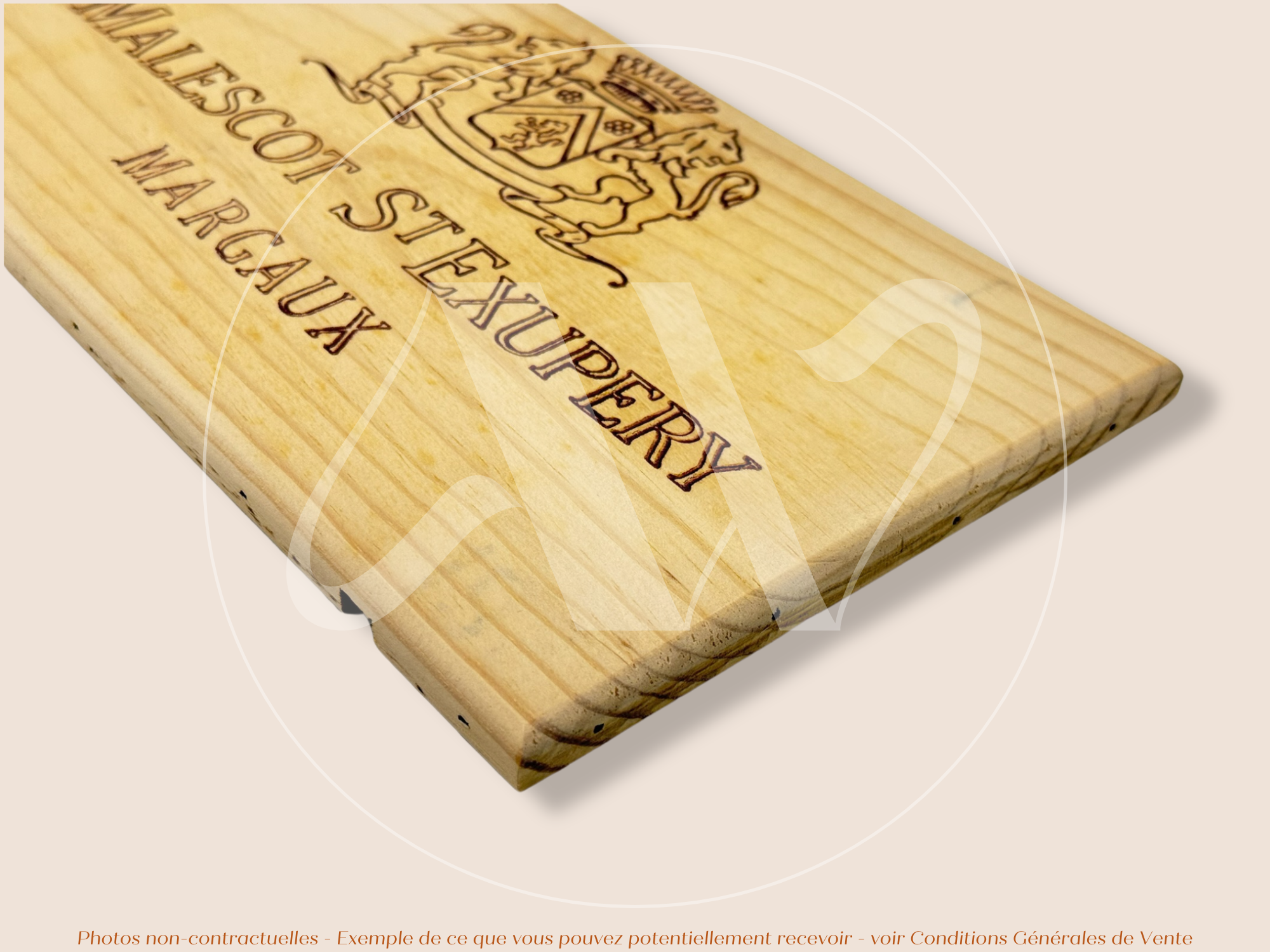 Façade Estampe bois – Château Malescot St Exupéry – Margaux (Bordeaux) – Format 30x17 cm – (Pièce rare d’un Grand Cru Classé)