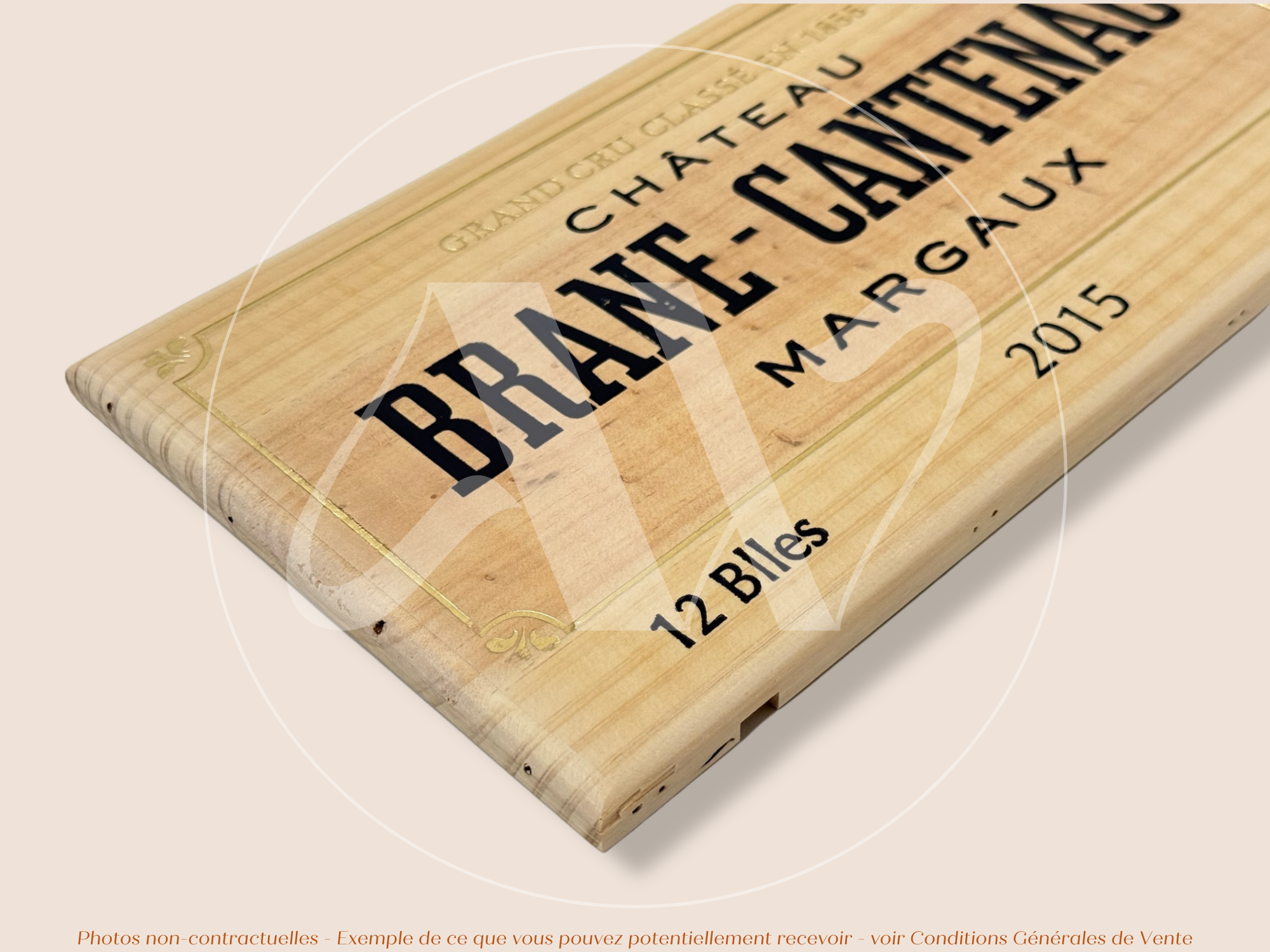Façade Estampe bois – Château Brane-Cantenac – Margaux (Bordeaux) – Format 30x17 cm – (Millésime 2015 – Grand Cru Classé)