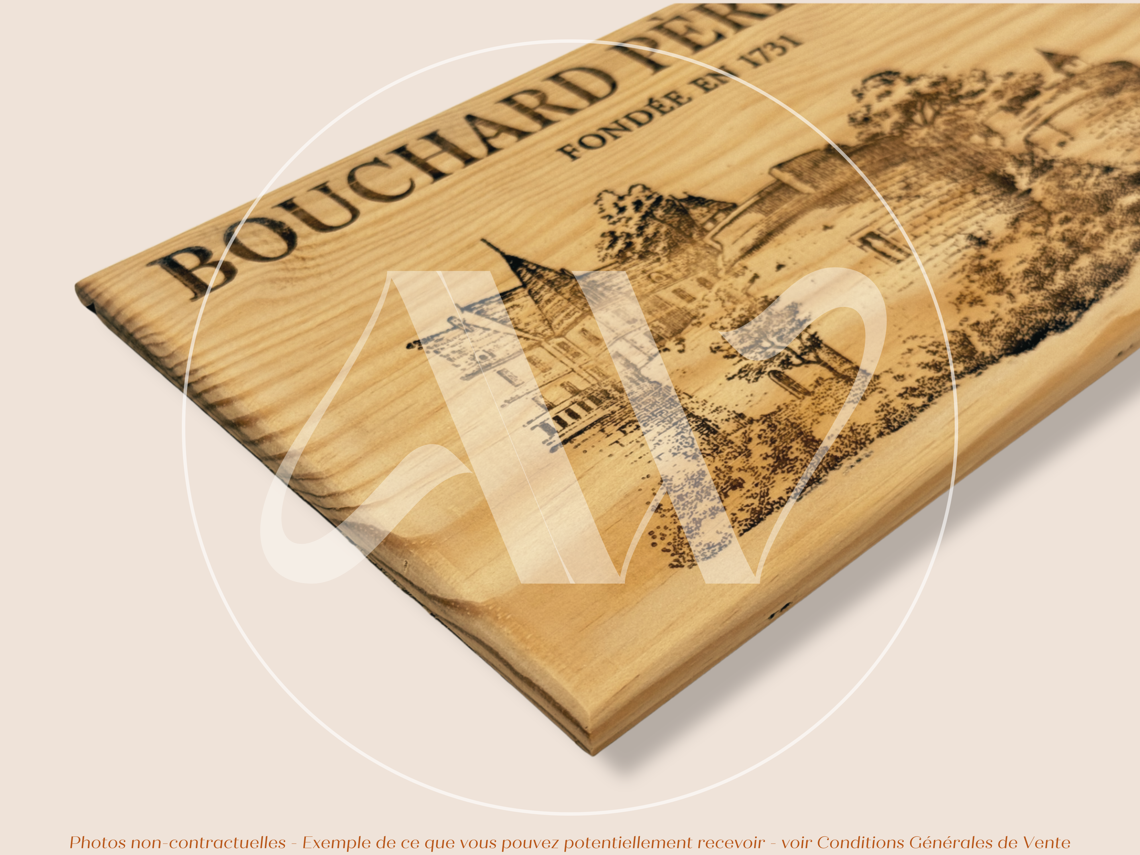 Estampe de caisse de vin – Bouchard Père & Fils – Bourgogne – 30 × 17 cm