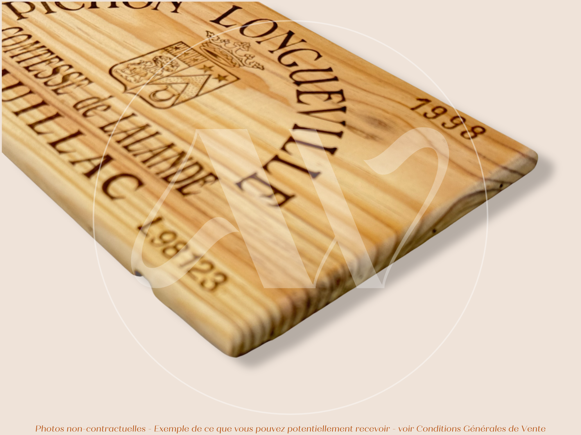Façade Estampe bois – Château Pichon Longueville Comtesse de Lalande – Pauillac (Bordeaux) – Format 30x17 cm – Millésime 1998 – (Vintage)