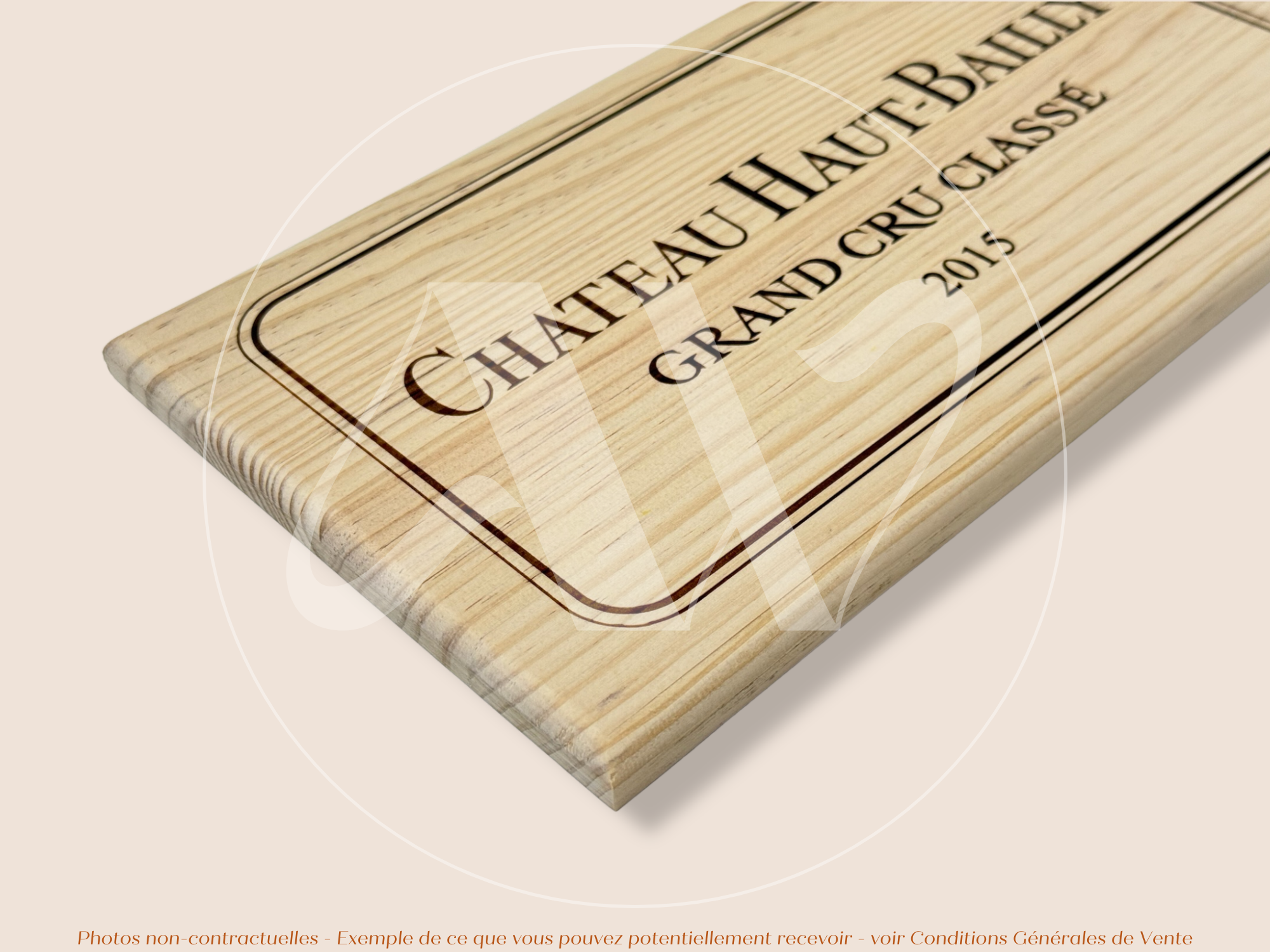 Façade Estampe bois – Château Haut-Bailly – Pessac-Léognan (Bordeaux) – Format 30x17 cm – (Millésime 2015 – Incontournable)