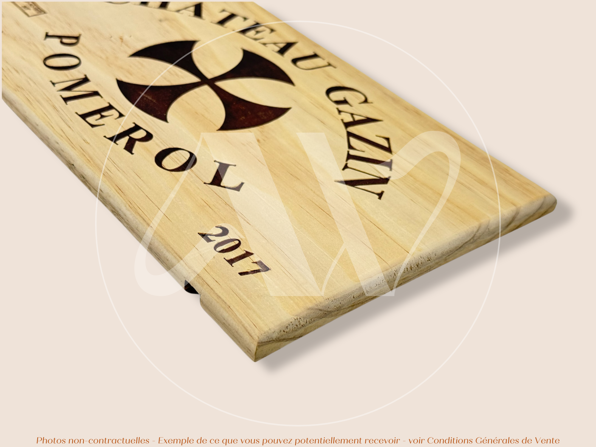 Façade Estampe bois – Château Gazin – Pomerol (Bordeaux) – Format 30x17 cm – (Millésime 2017 – Recherché des connaisseurs)