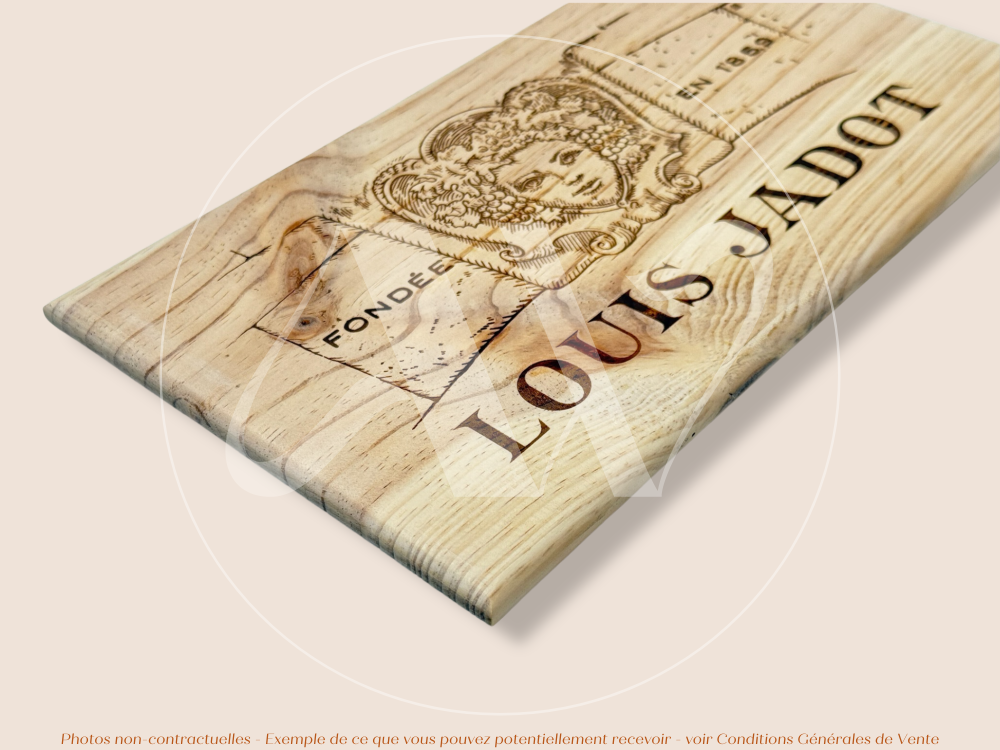 Estampe / Façade d'une caisse de vin en bois de la Maison Louis Jadot - Bourgogne | Format 6 bouteilles = 30x17 cm