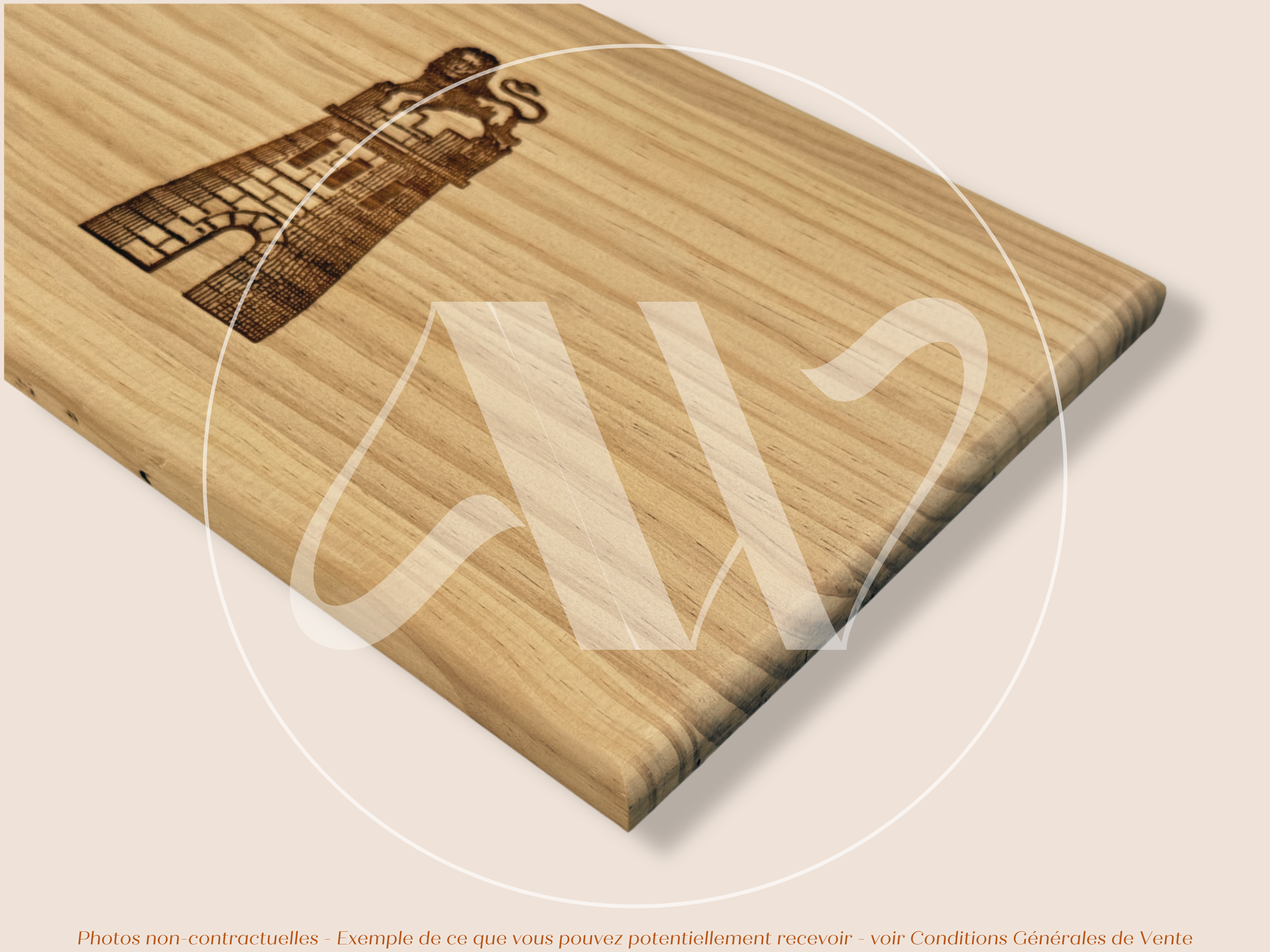 Estampe de caisse de vin bois - Château Latour – Pauillac Bordeaux – 30 × 17 cm