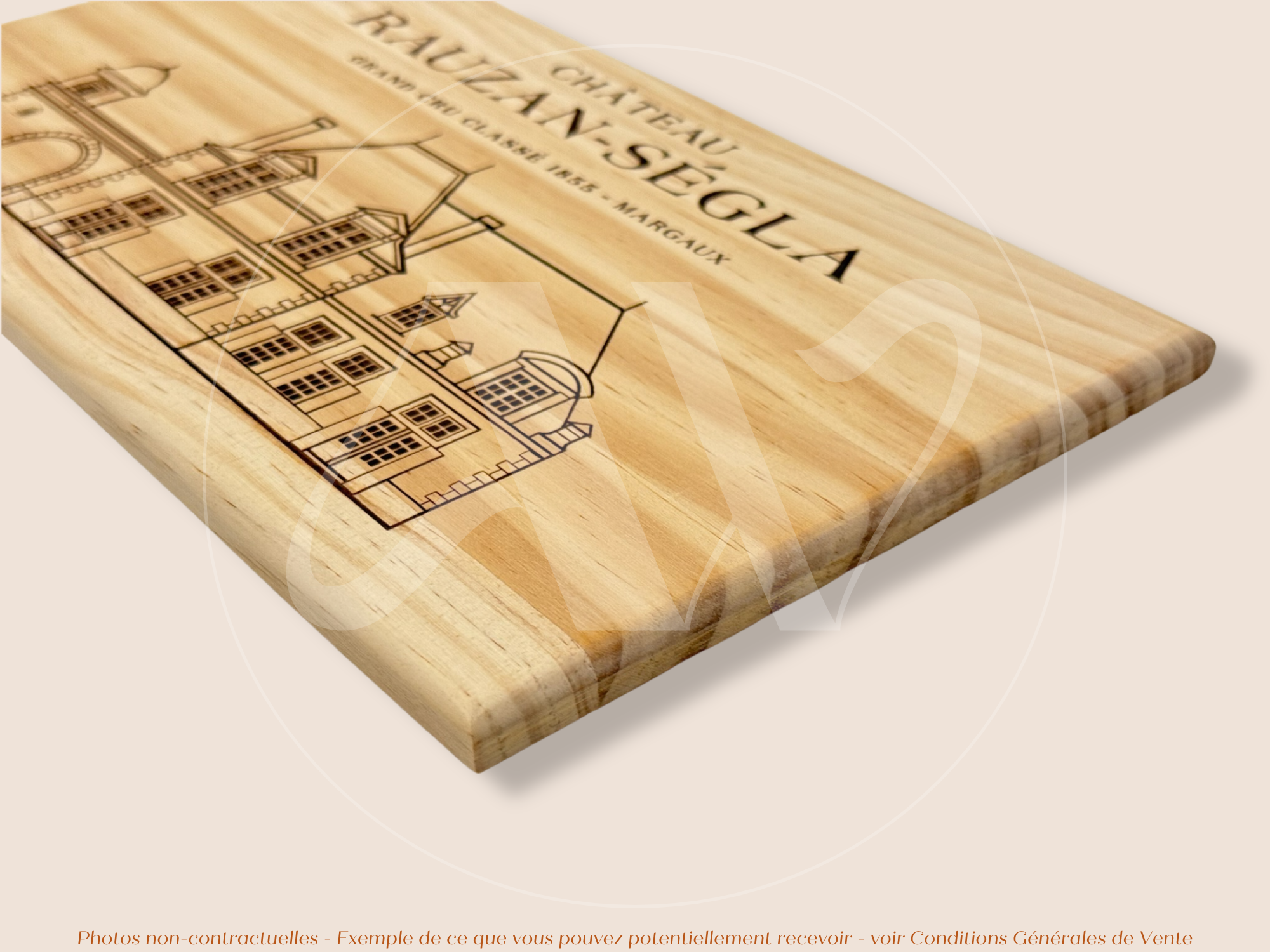 Estampe / Façade d'une caisse de vin en bois du Chateau Rauzan Segla - Margaux - Bordeaux | Format 12 bouteilles = 30x17