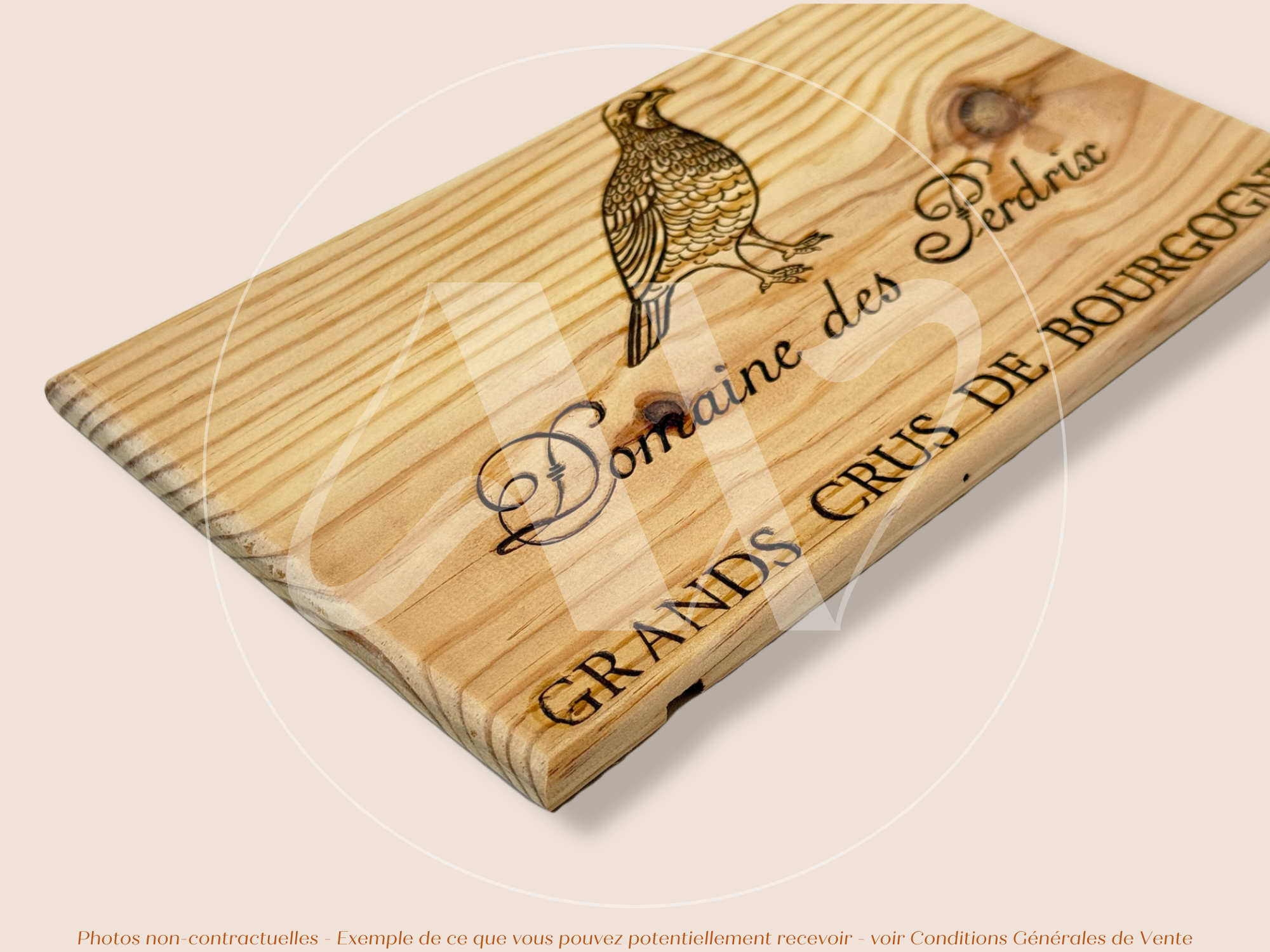 Estampe bois – Domaine des Perdrix – Grands Crus de Bourgogne – Format 30x17 cm – Façade rare d’un domaine d’exception
