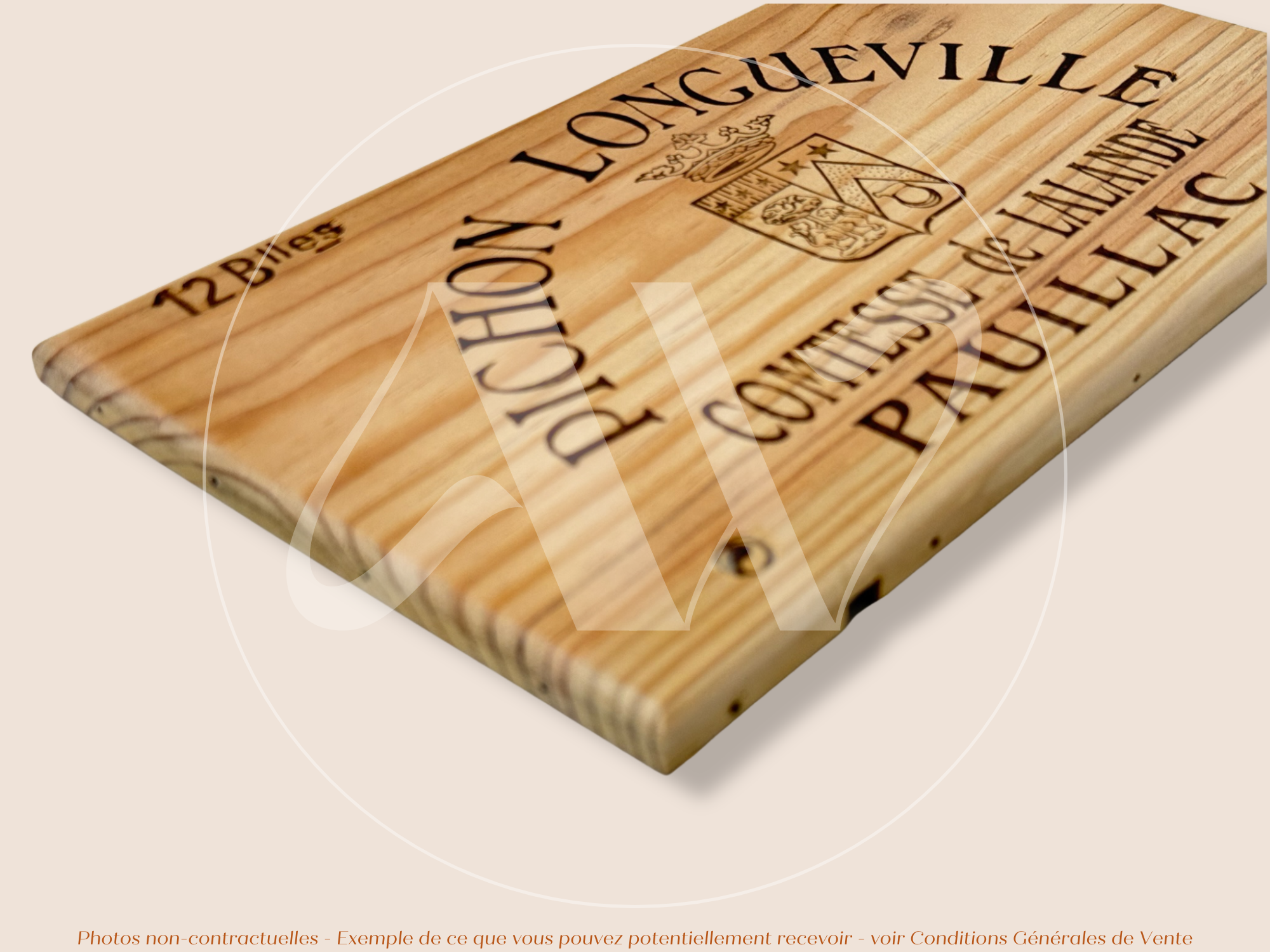 Façade Estampe bois – Château Pichon Longueville Comtesse de Lalande – Pauillac (Bordeaux) – Format 30x17 cm – Millésime 1998 – (Vintage)