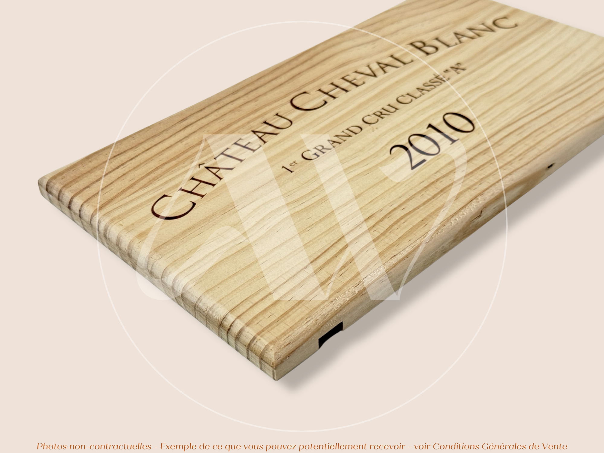 Façade Estampe bois – Château Cheval Blanc – Saint-Émilion (Bordeaux) – Format 30x17 cm – Millésime 2010 – Icône mythique
