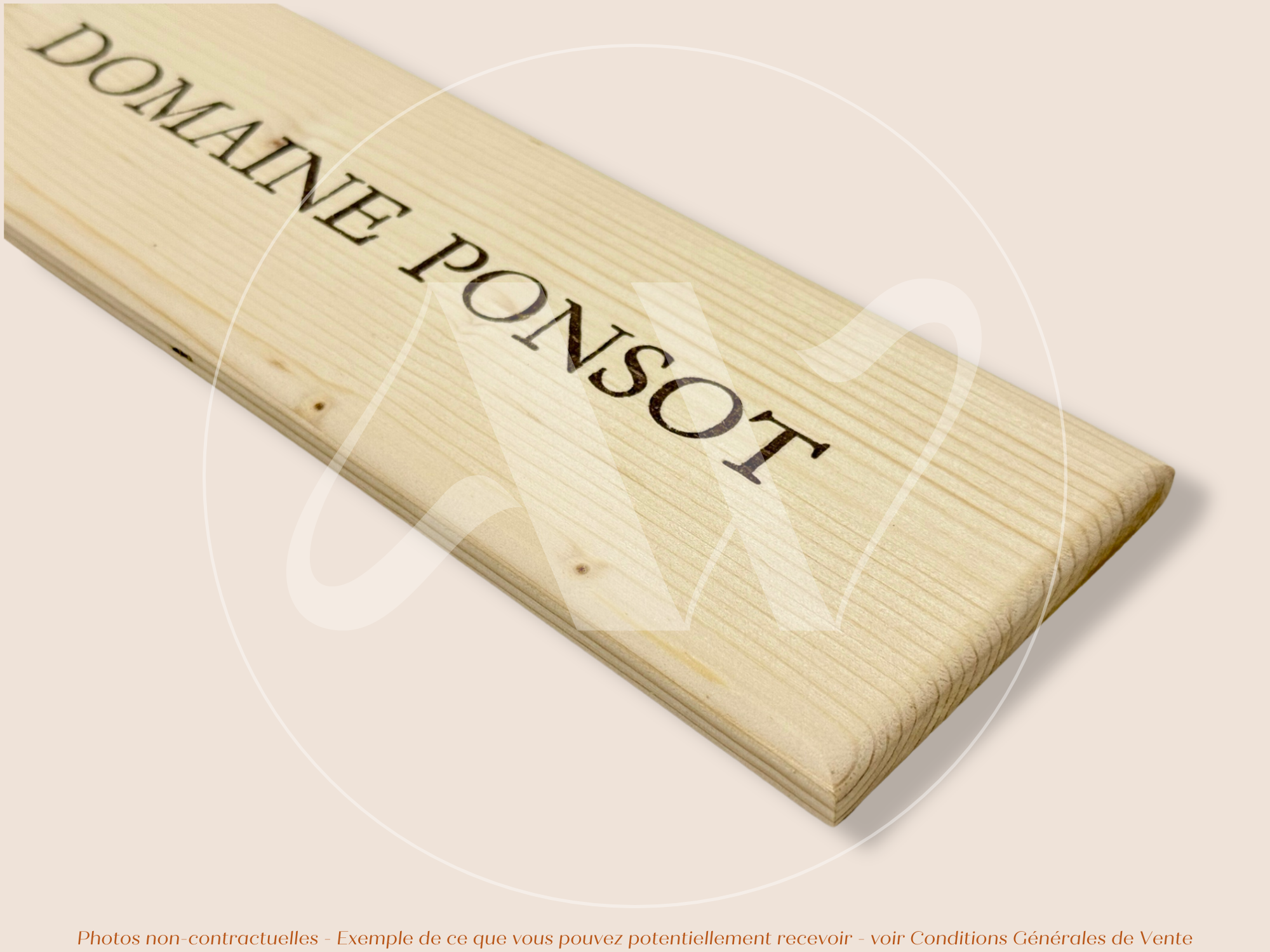 Estampe bois – Domaine Ponsot – Bourgogne – Format 30x9 cm – Façade rare Plaque emblématique