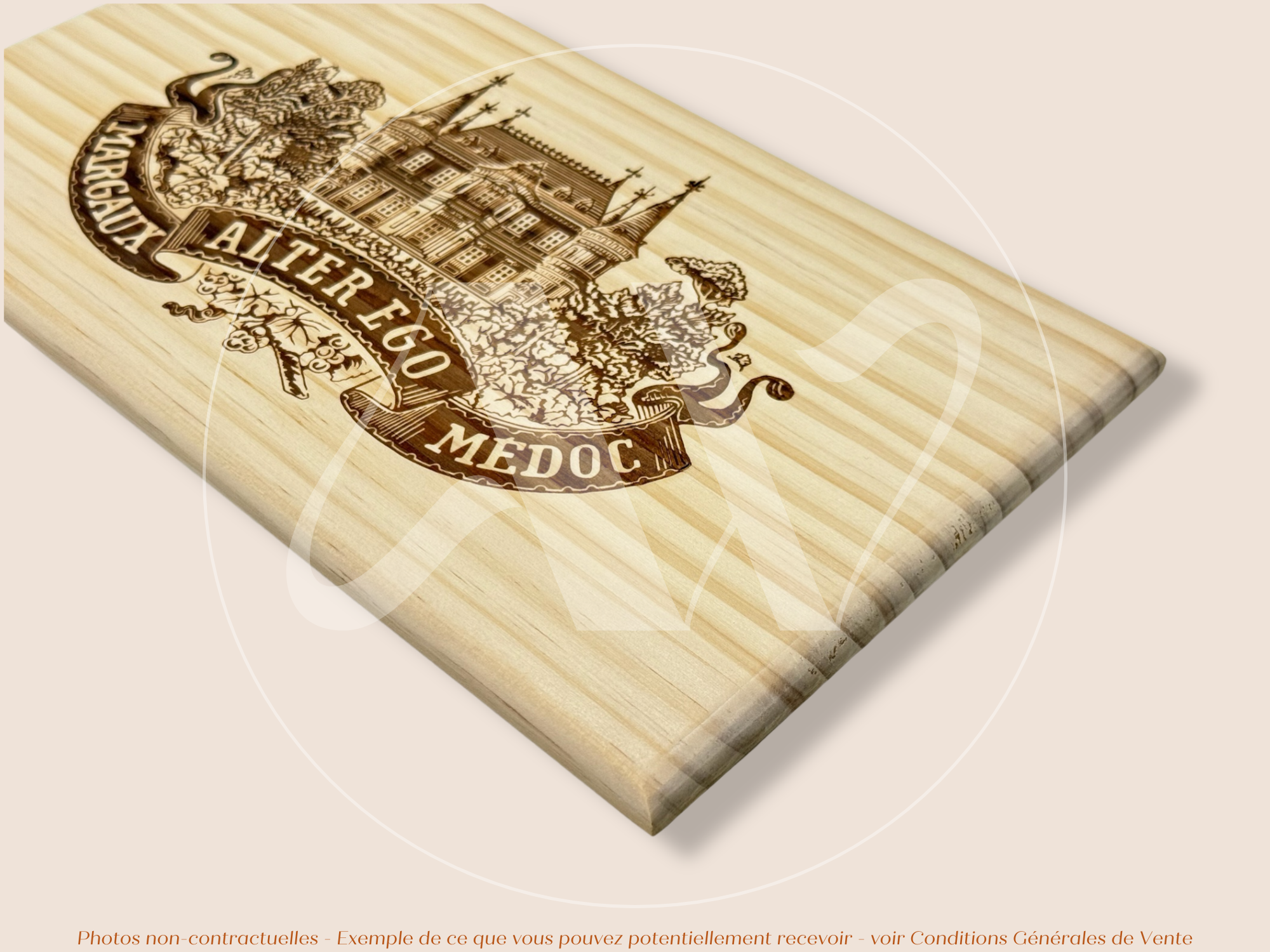 Estampe / Façade d'une caisse de vin en bois du Chateau Palmer - Alter Ego - Margaux - Bordeaux | Format 6 bouteilles = 30x17 cm