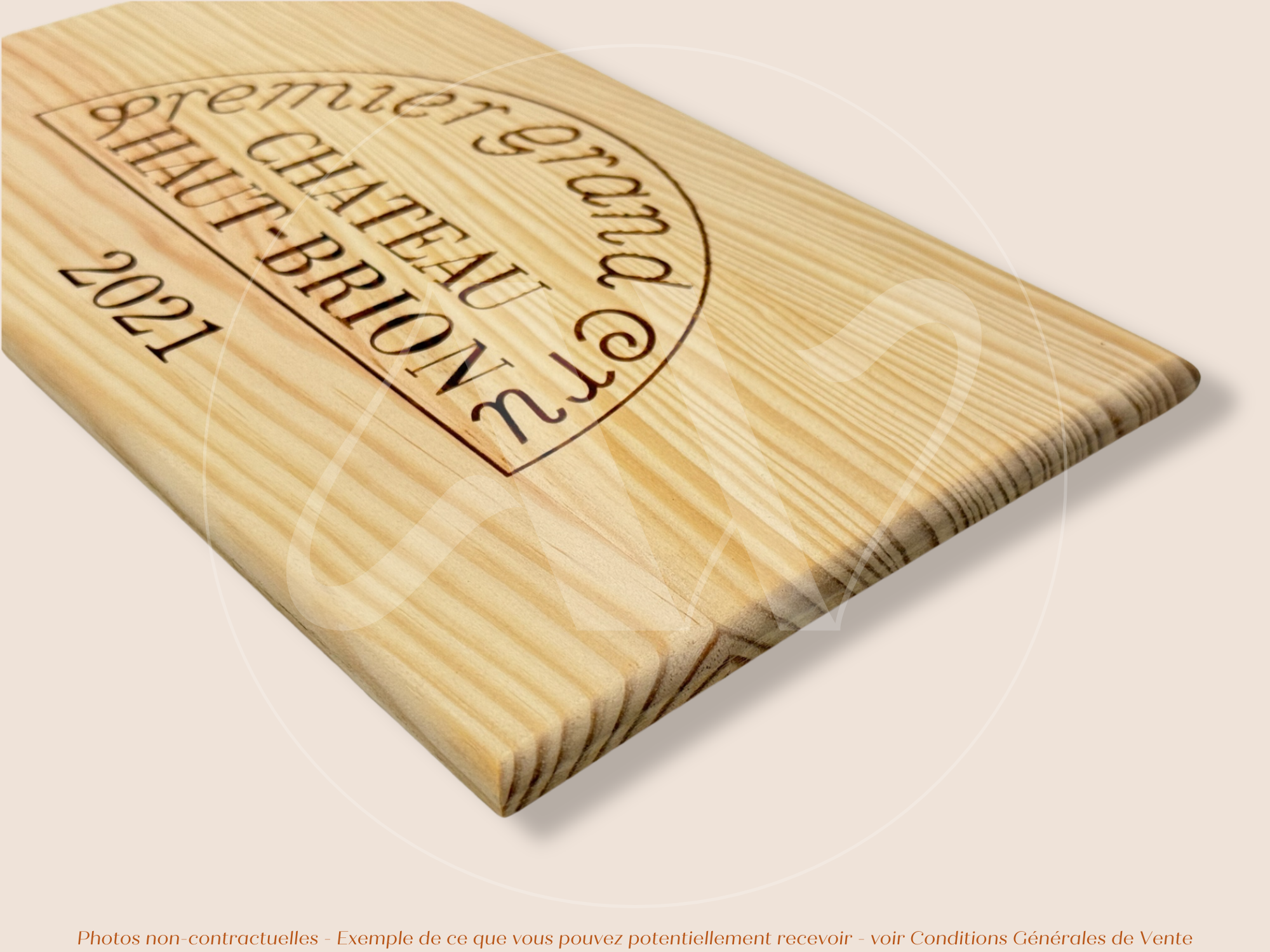 Estampe / Façade d'une caisse de vin en bois du Chateau Haut Brion 2021 - Bordeaux | Format 12 bouteilles = 30x17 cm
