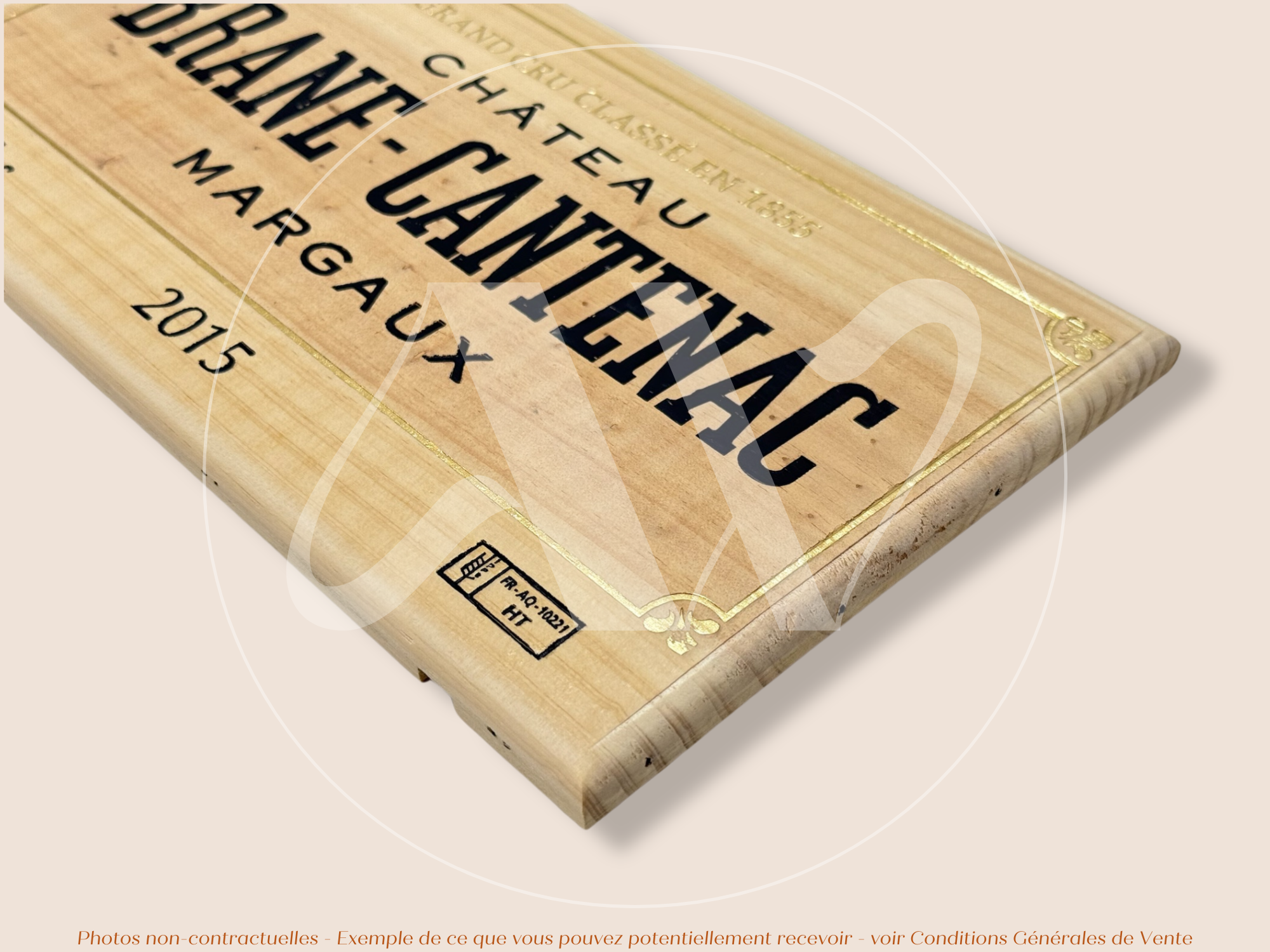 Façade Estampe bois – Château Brane-Cantenac – Margaux (Bordeaux) – Format 30x17 cm – (Millésime 2015 – Grand Cru Classé)
