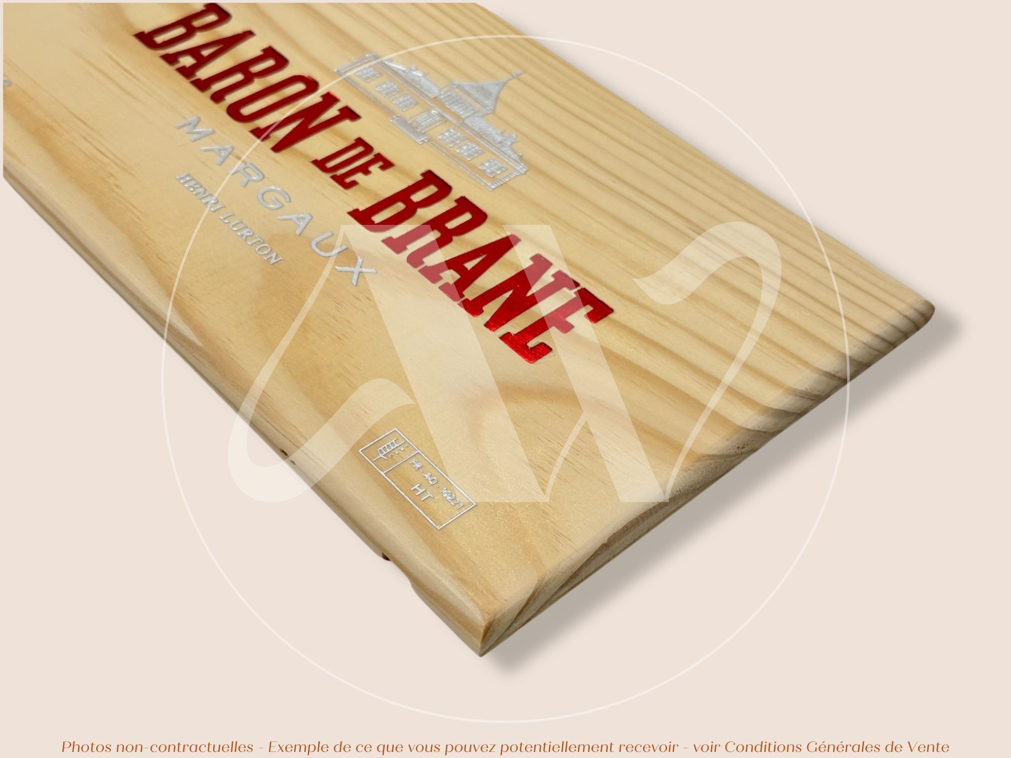 Façade Estampe bois – Baron de Brane – Margaux (Bordeaux) – Format 30x17 cm – (rare en couleur)