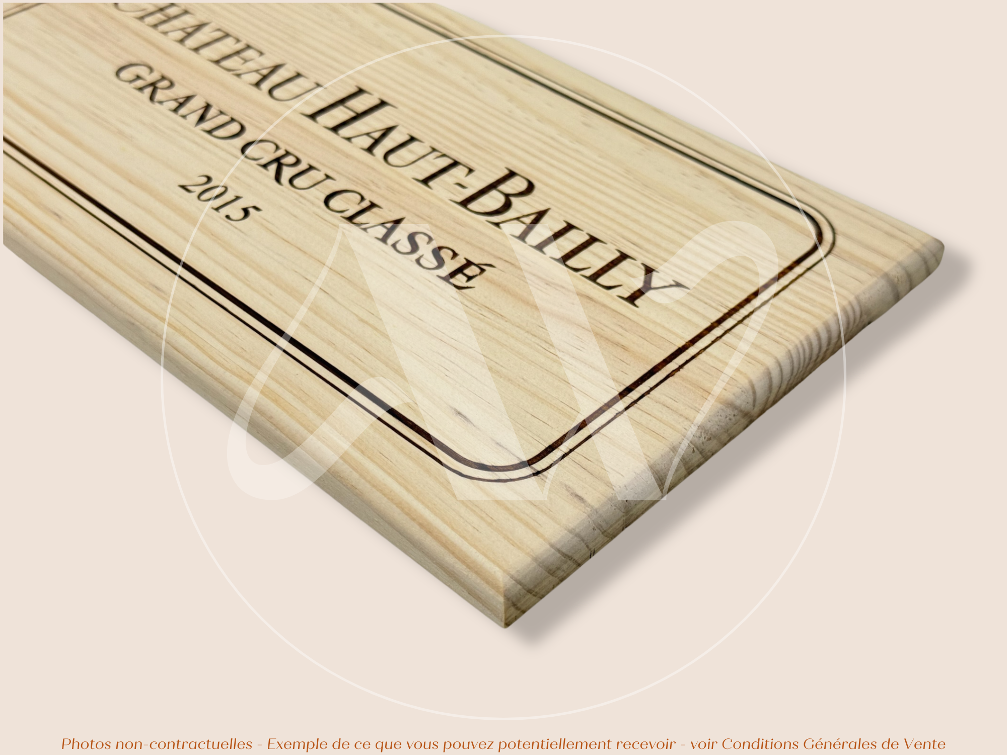 Façade Estampe bois – Château Haut-Bailly – Pessac-Léognan (Bordeaux) – Format 30x17 cm – (Millésime 2015 – Incontournable)