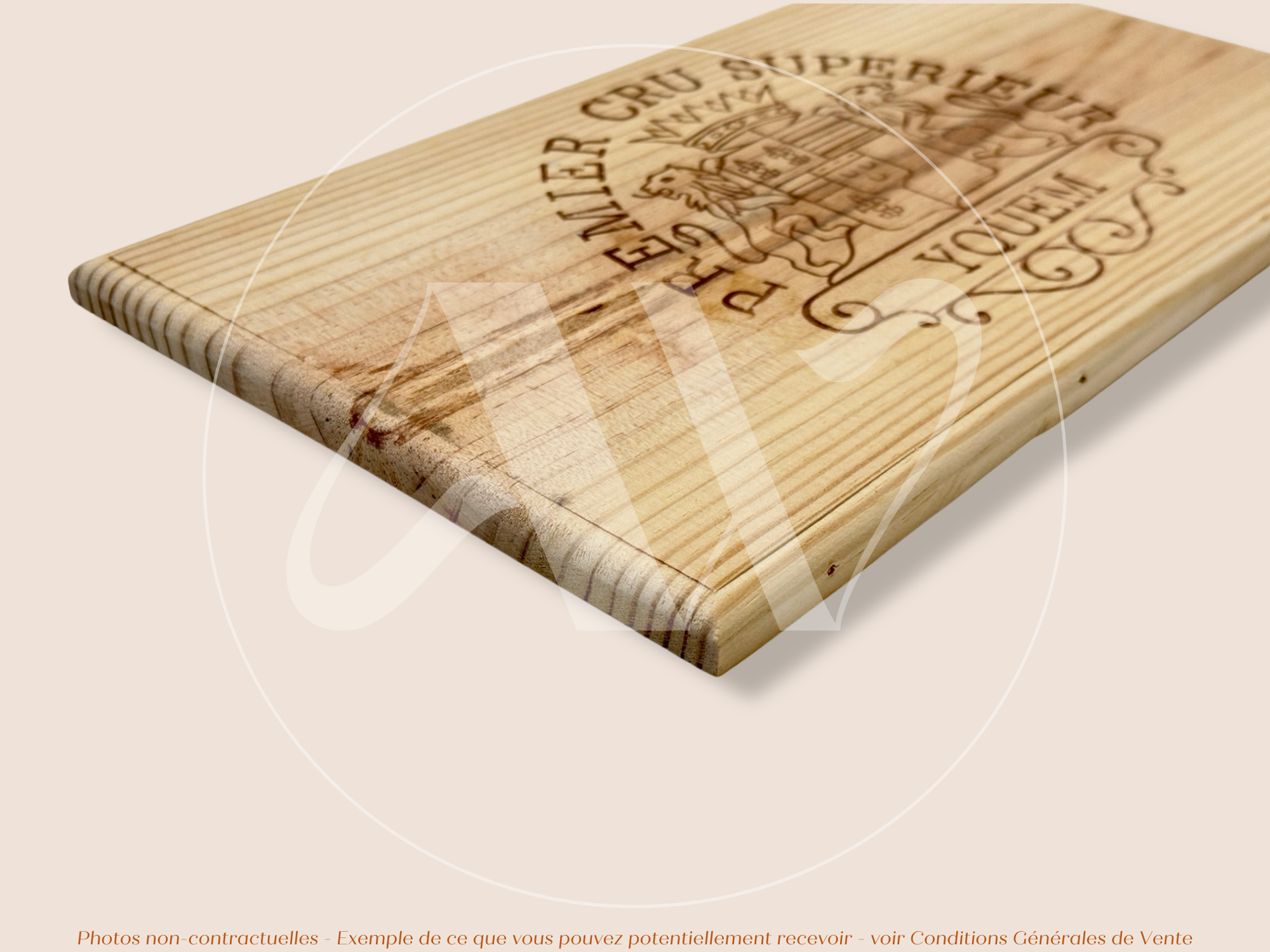 Façade Estampe bois – Château d’Yquem – Sauternes (Bordeaux) – Format 30x17 cm – (très demandé – icône absolue)