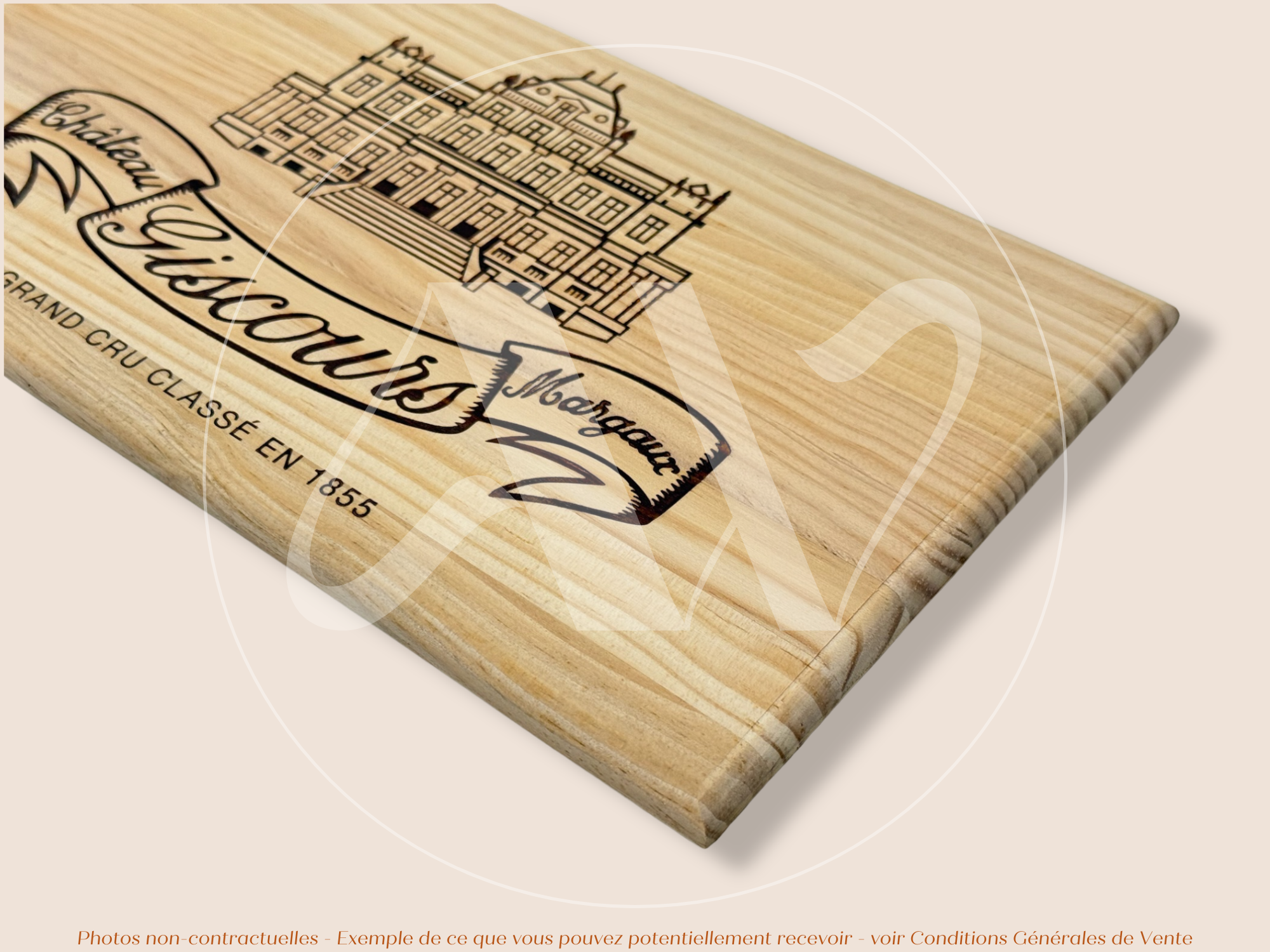 Façade Estampe bois – Château Giscours – Margaux (Bordeaux) – Format 30x17 cm – (pièce emblématique)