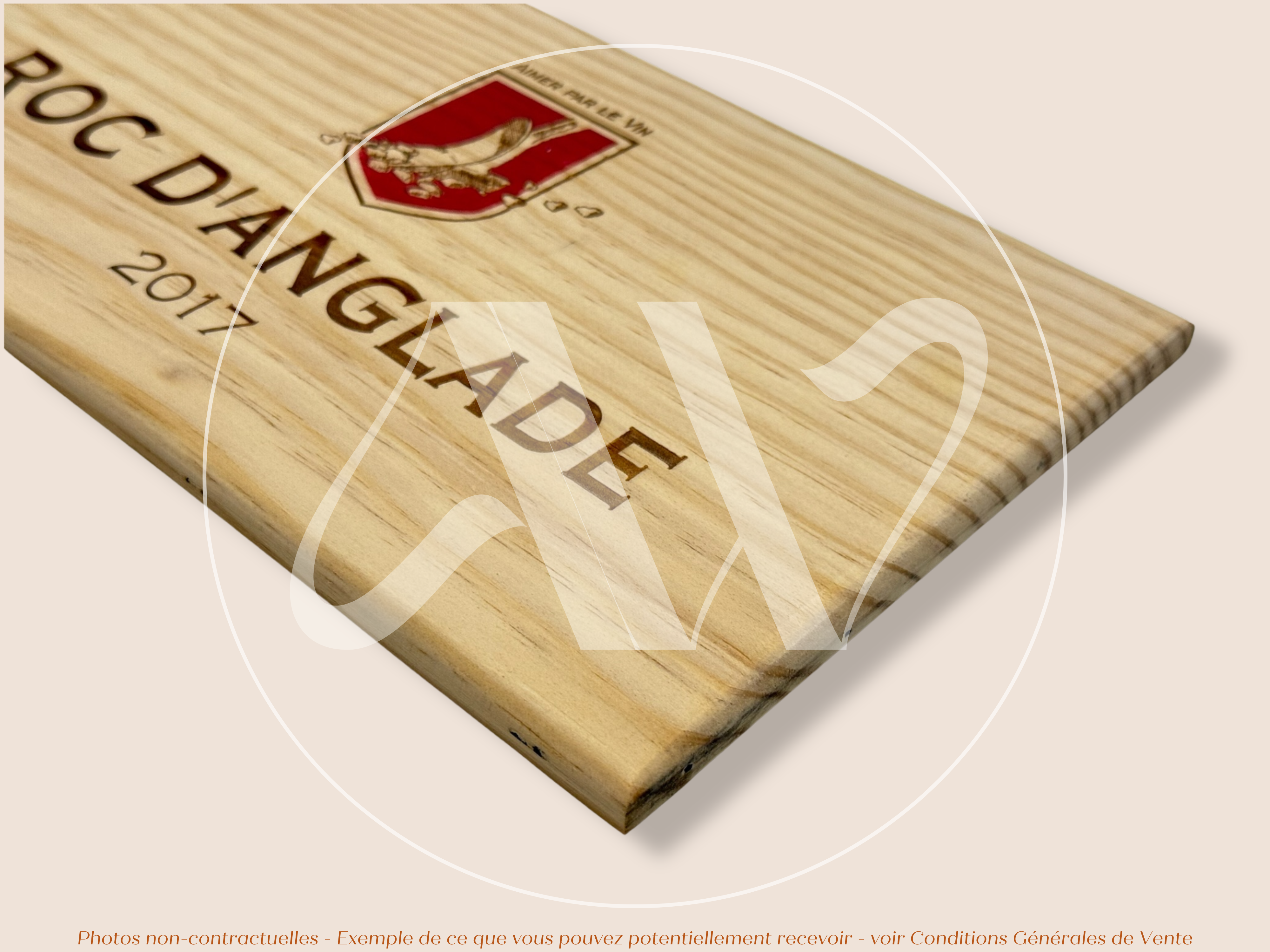 Façade Estampe de caisse de vin – Roc d’Anglade 2017 - Languedoc – 30 × 17 cm